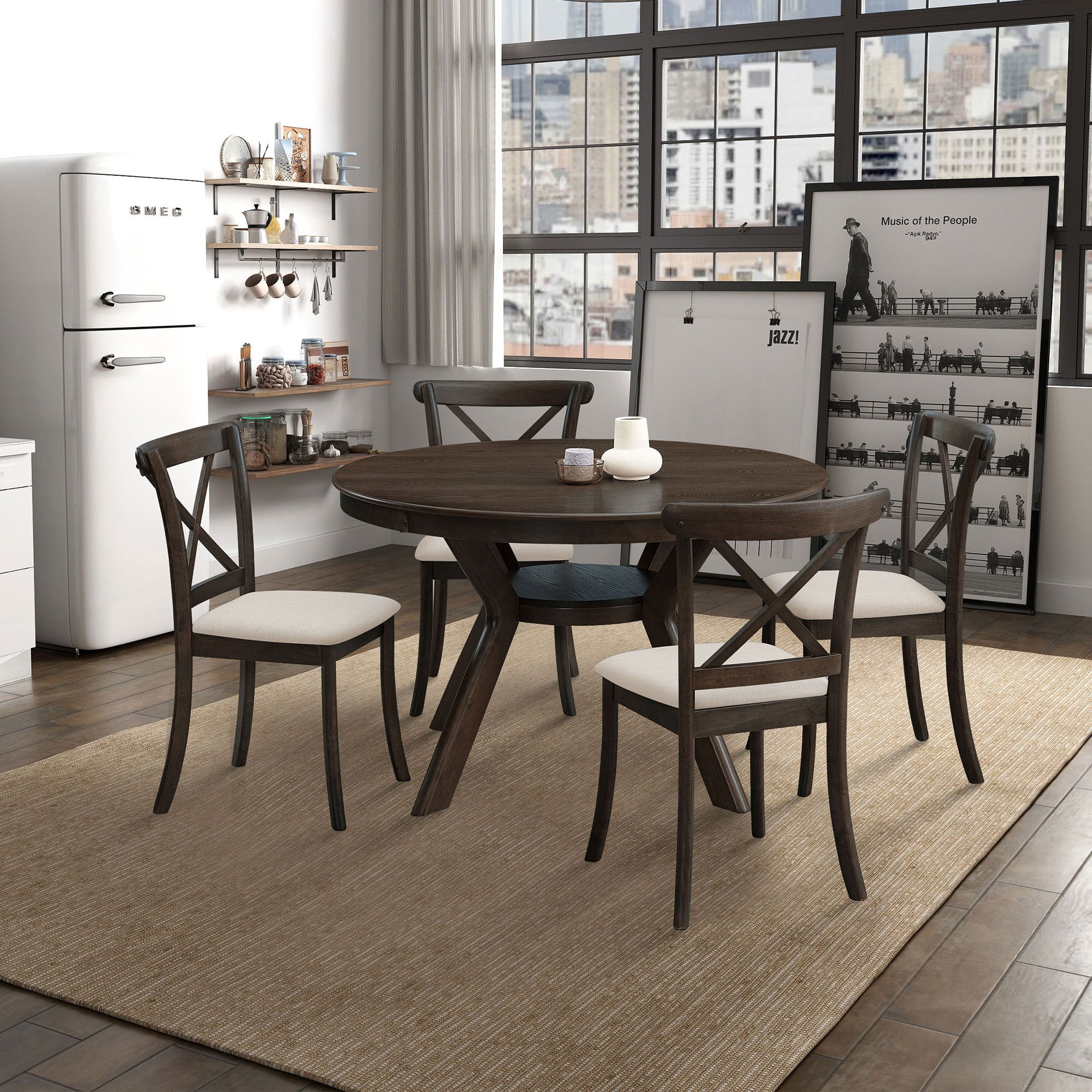 Wooden X Back Dining Chairs (Set of 2)