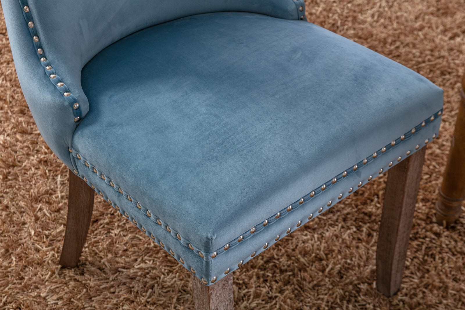 Modern Velvet Upholstered Wing-Back Dining Chairs (Set of 2)