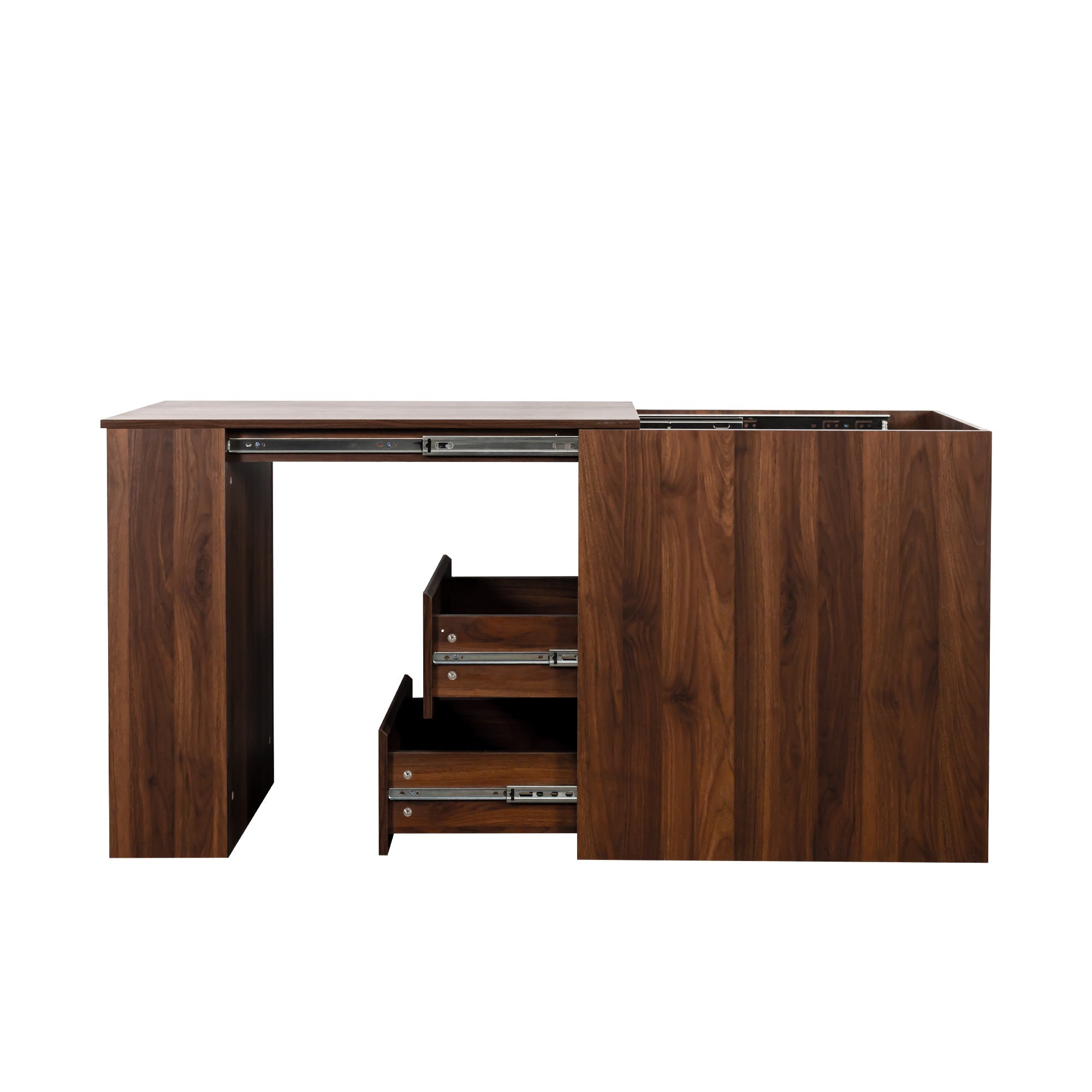 Modern Corner Home Office Desk with Extendable Table