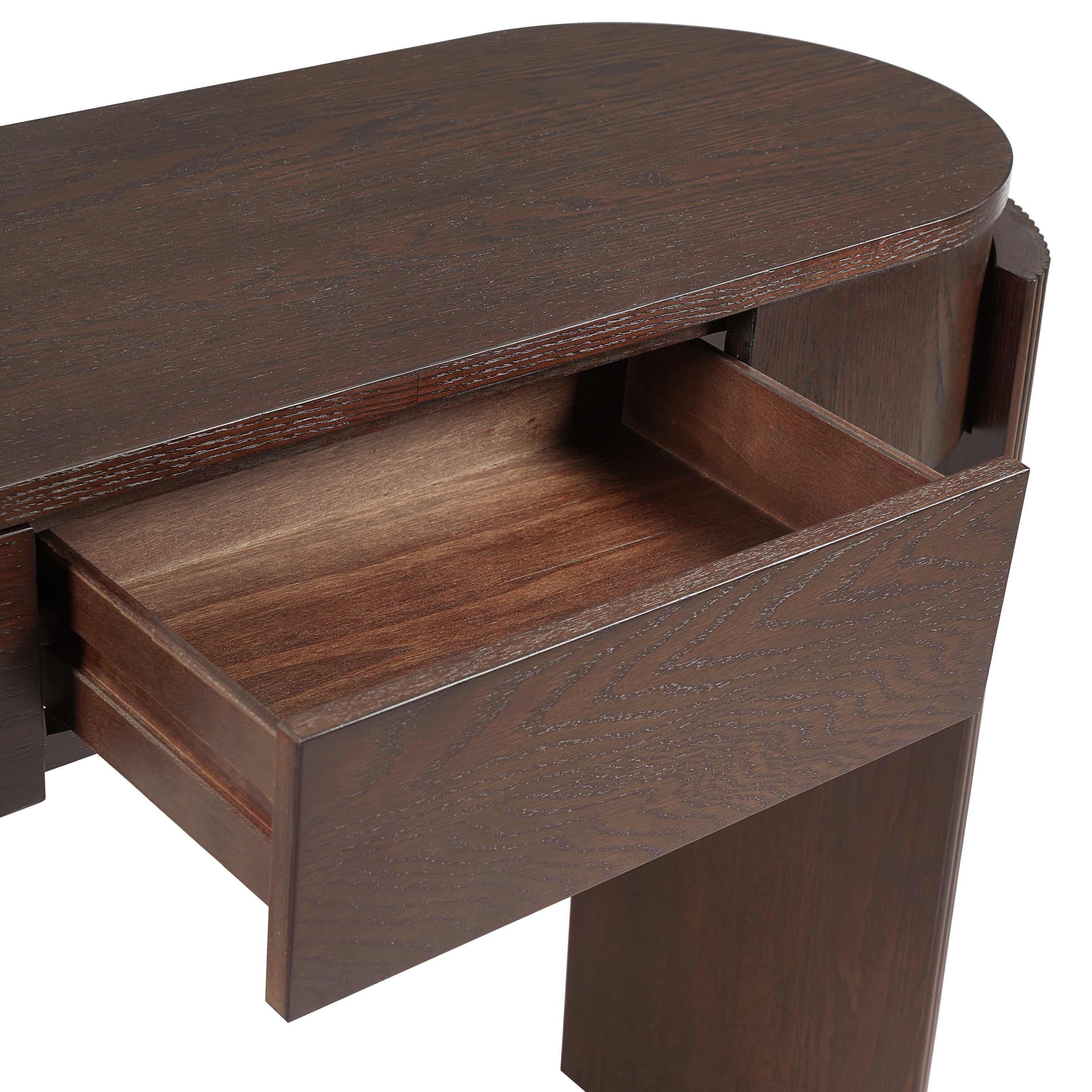 Entryway Console Table with Fluted Legs & Storage Drawers