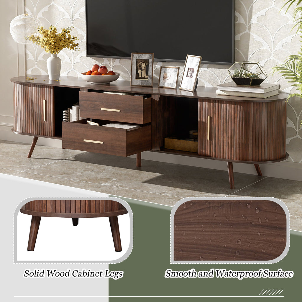 Mid-Century Modern TV Stand for 80' TV