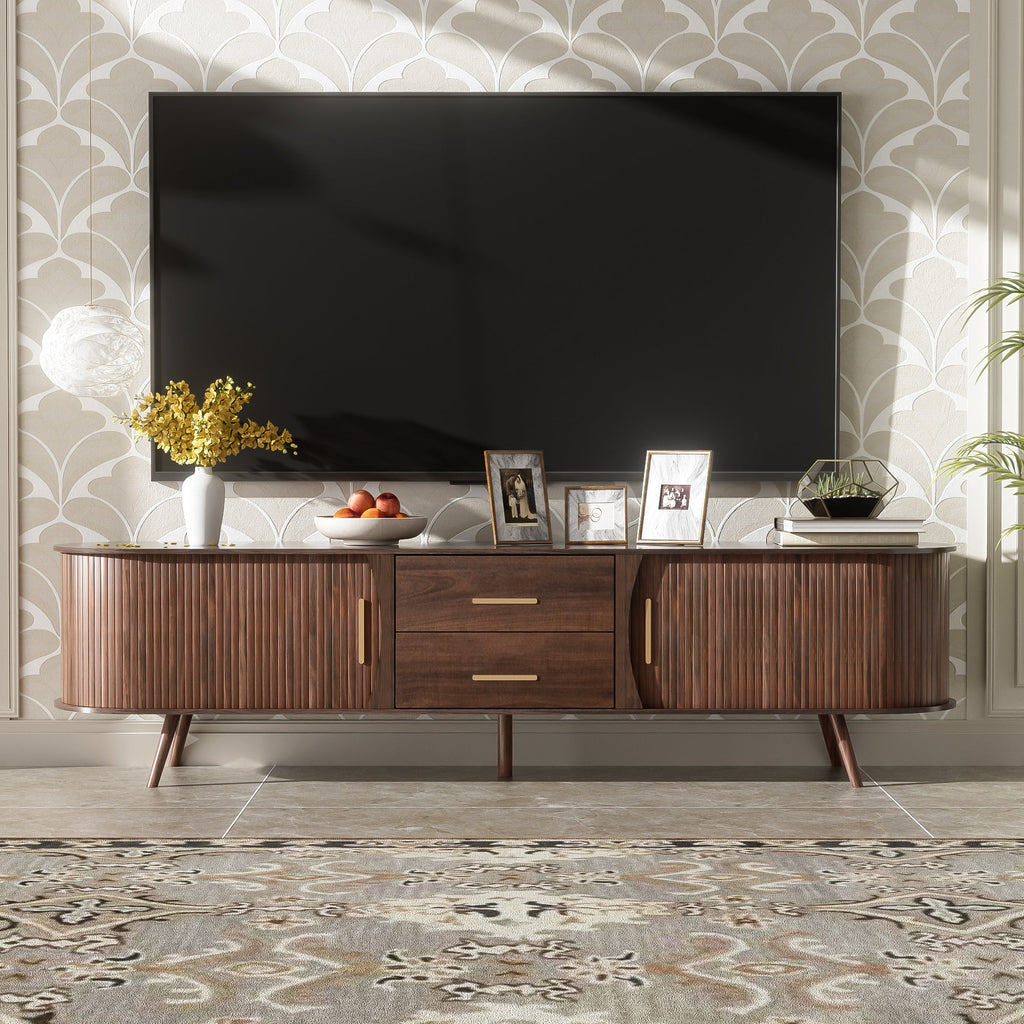 Mid-Century Modern TV Stand for 80' TV