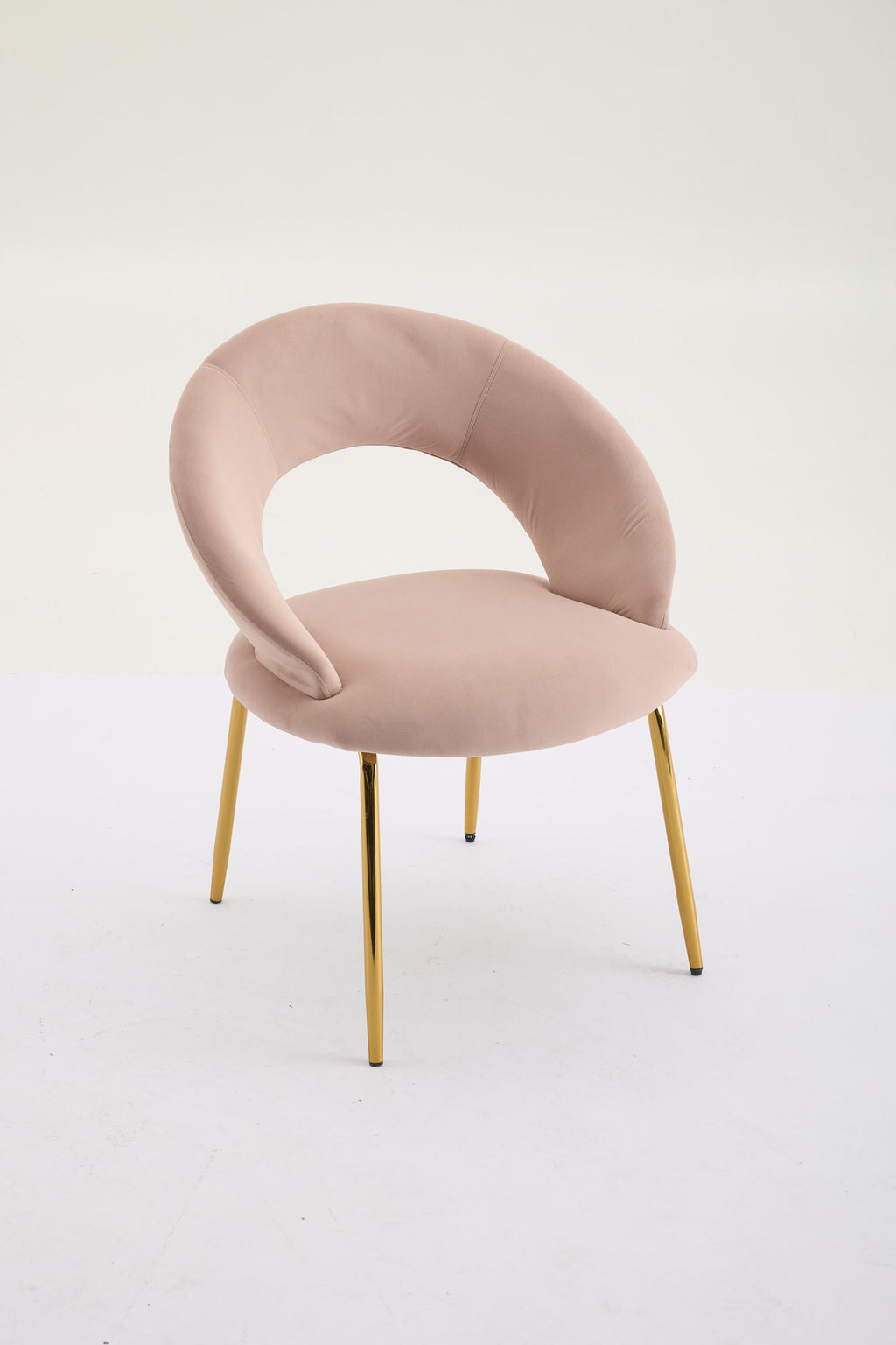 Velvet/Teddy Fabric Dining Chairs with Curved Backrest