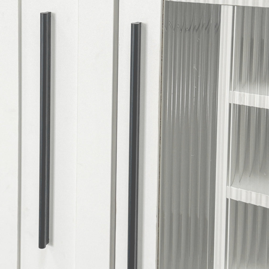 Farmhouse Kitchen Storage Cabinet with Glass Doors