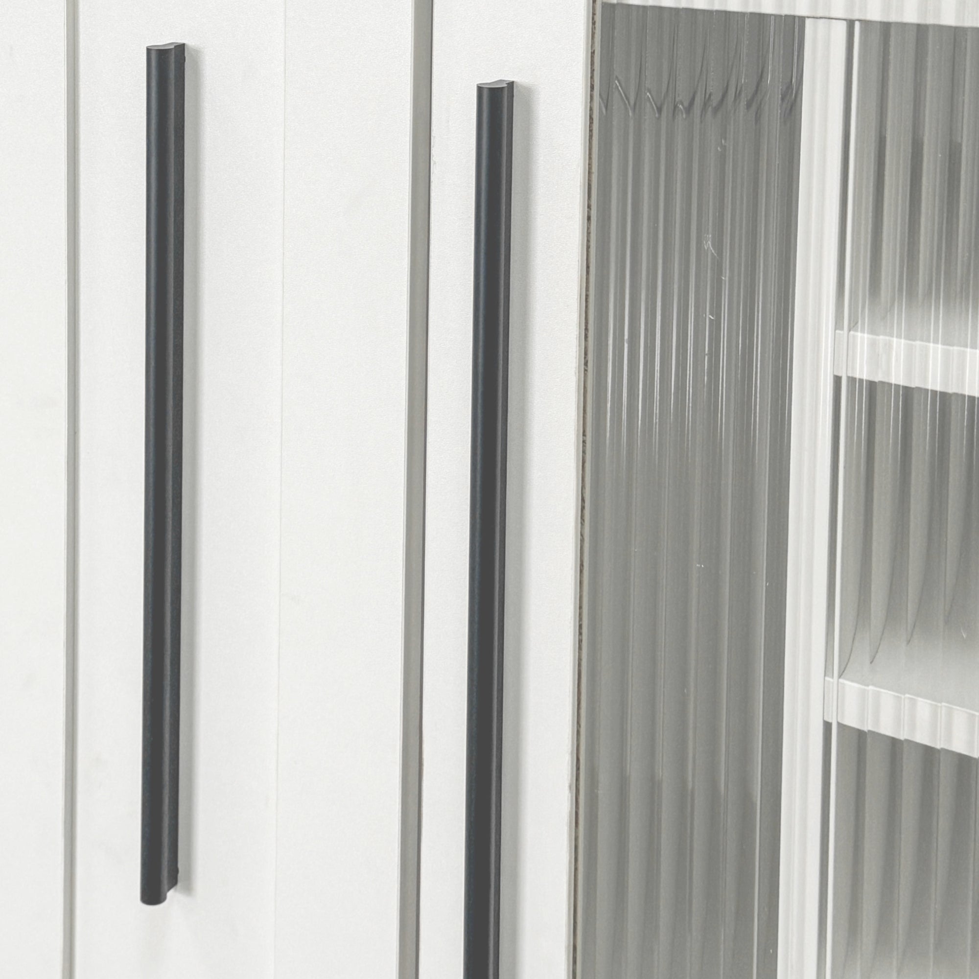 Farmhouse Kitchen Storage Cabinet with Glass Doors