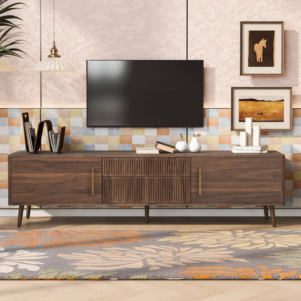 Mid Century TV Stand with 2 Drawers