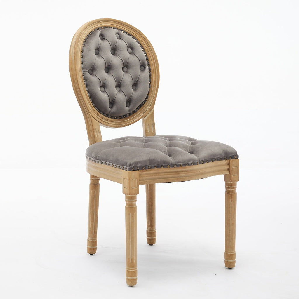 French Style Antique Painting PU Dining Chairs (Set of 2)