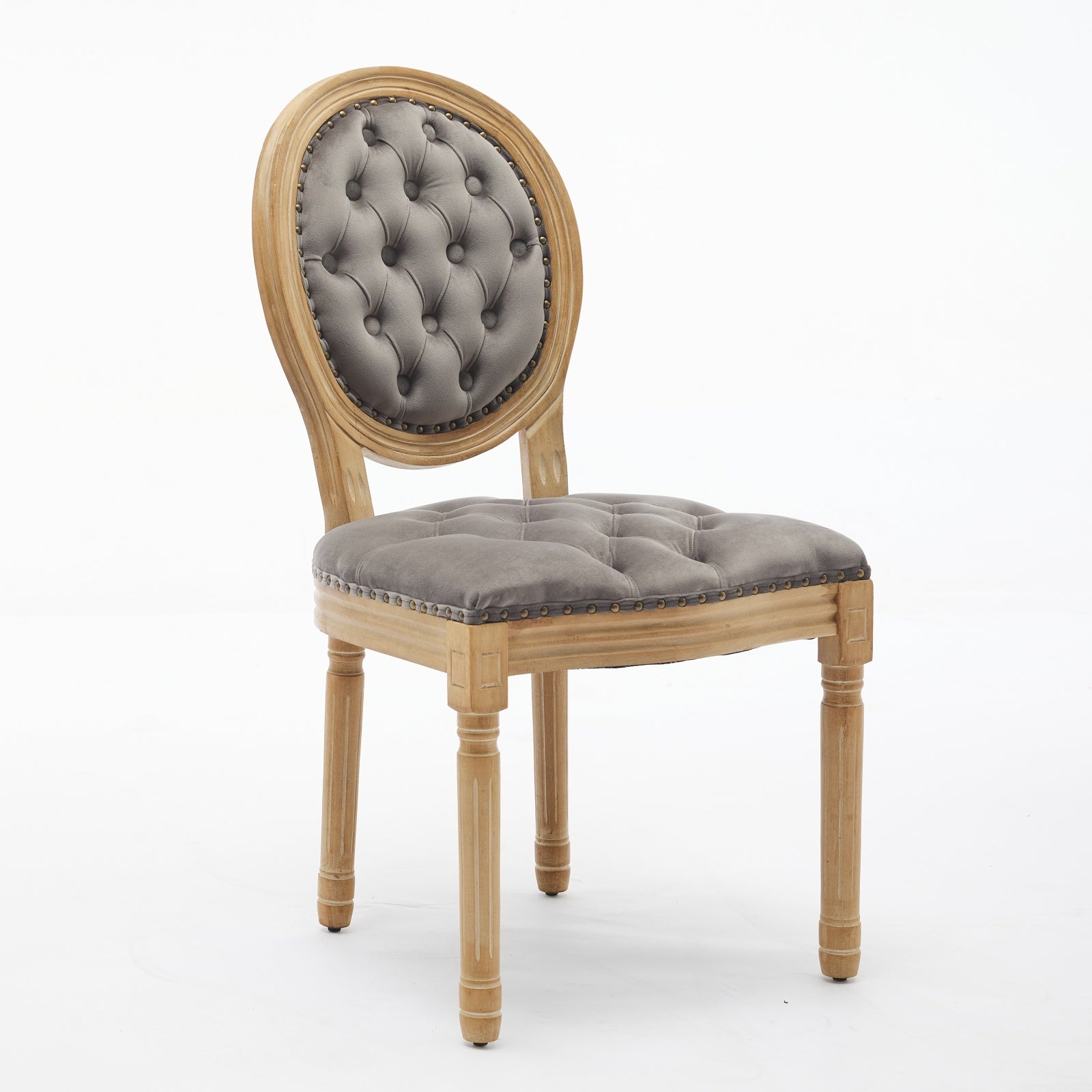 French Style Antique Painting PU Dining Chairs (Set of 2)
