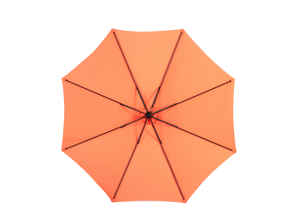 10ft Offset Patio Umbrella w/Tilt & Polyester Shade & 8 Ribs – No Base