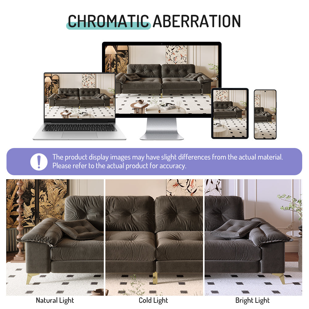 104.7 ' Modern 4-Seat Cloud Sofa with Wide Removable Armrests