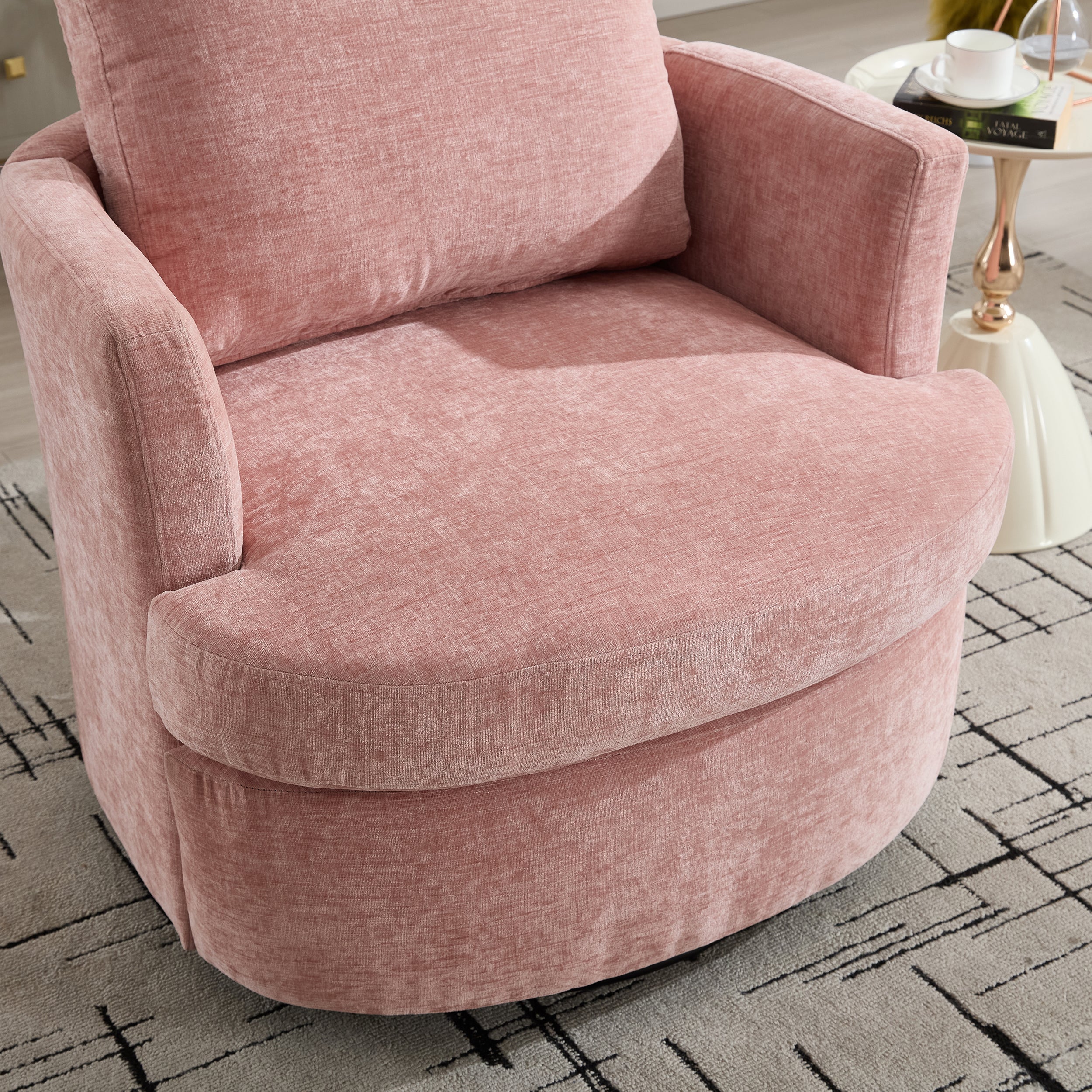 Swivel Chenille Fabric Sofa Chair