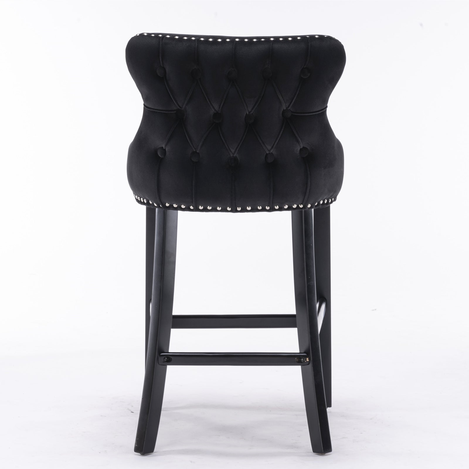 Leisure Style Velvet Upholstered Wing-Back Barstools (Set of 2)
