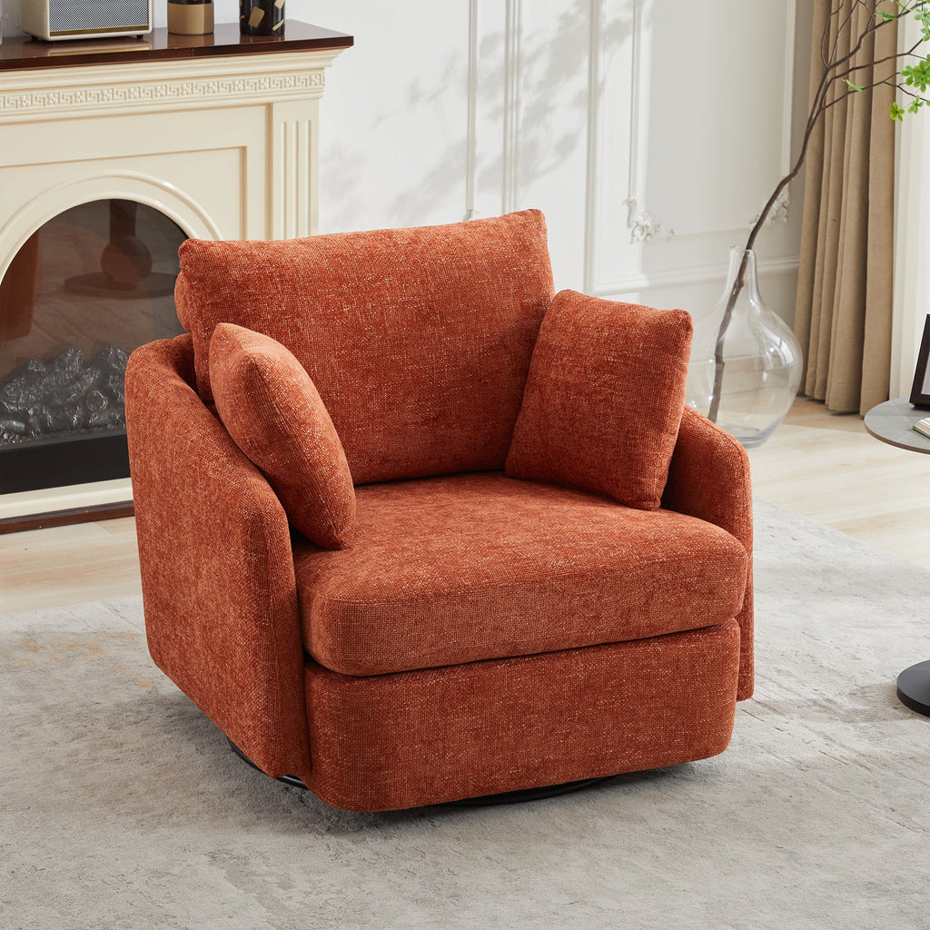 40.55'W Swivel Accent Sofa Chair with 2 Thorw Pillows