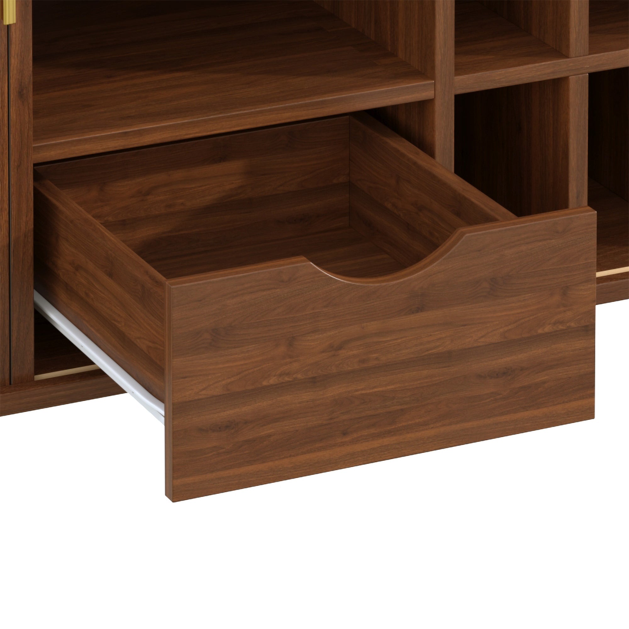 39" Fluted Liquor and Coffee Bar Cabinet with Wine Racks Glass Holders Storage