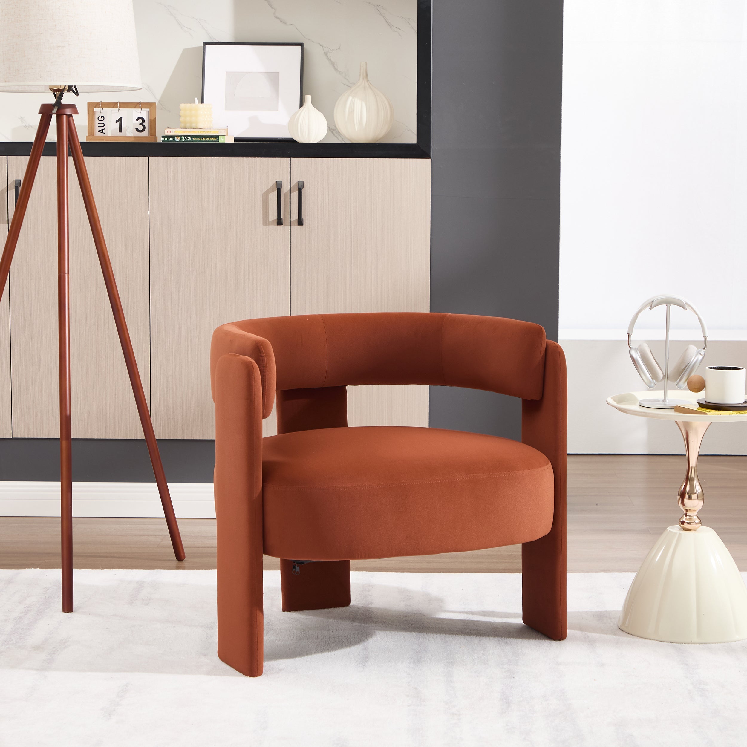 Mid-Century Velvet Comfy Single Sofa Accent Chair