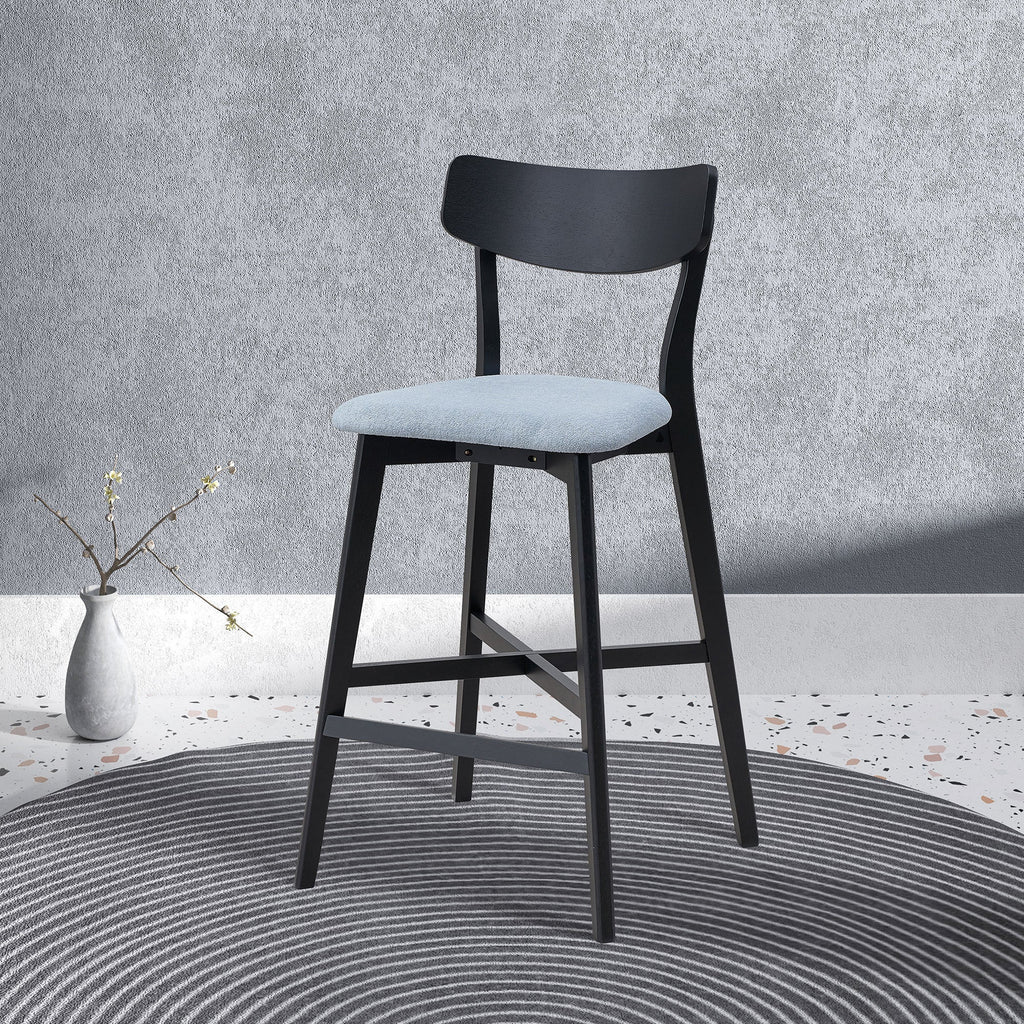 Modern Wooden Bar Chairs (Set of 2)
