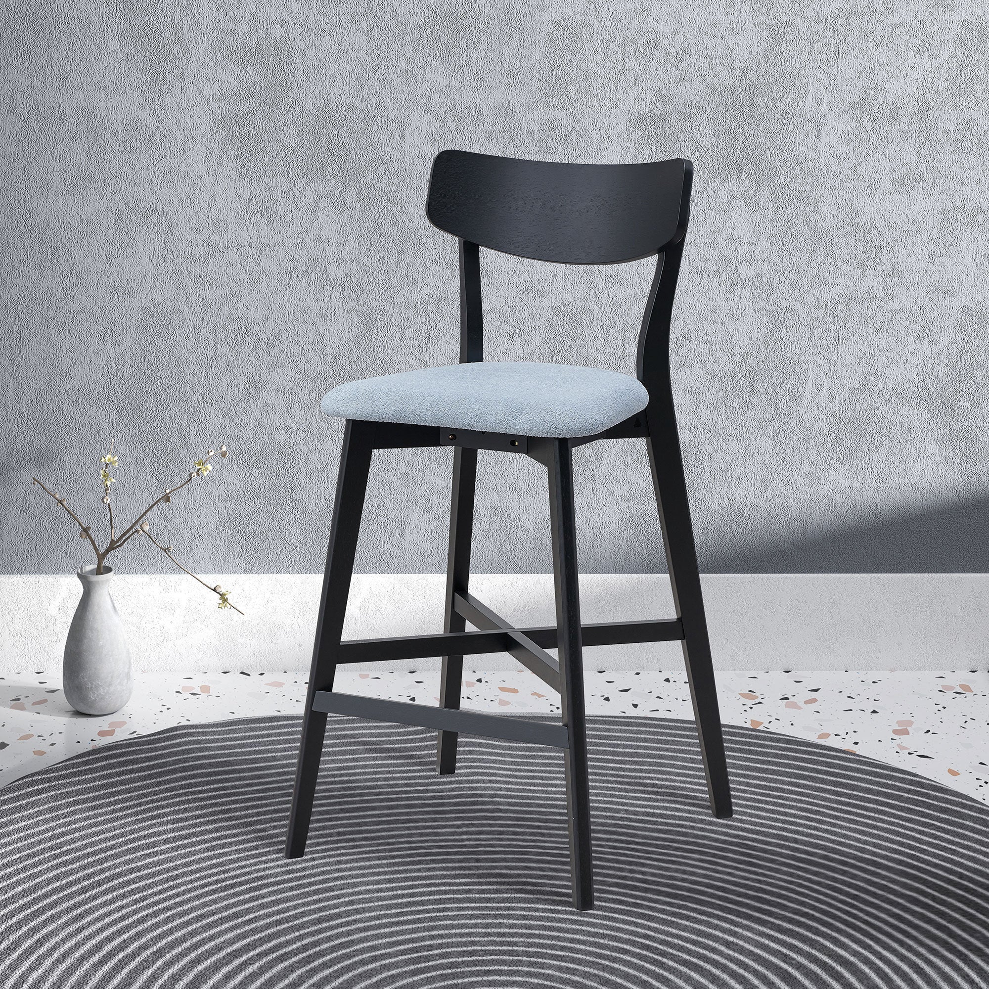 Modern Wooden Bar Chairs (Set of 2)
