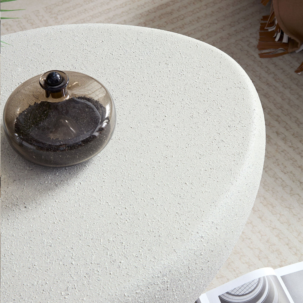 43.31'' Fiberglass Elliptical Coffee Table for Living Room