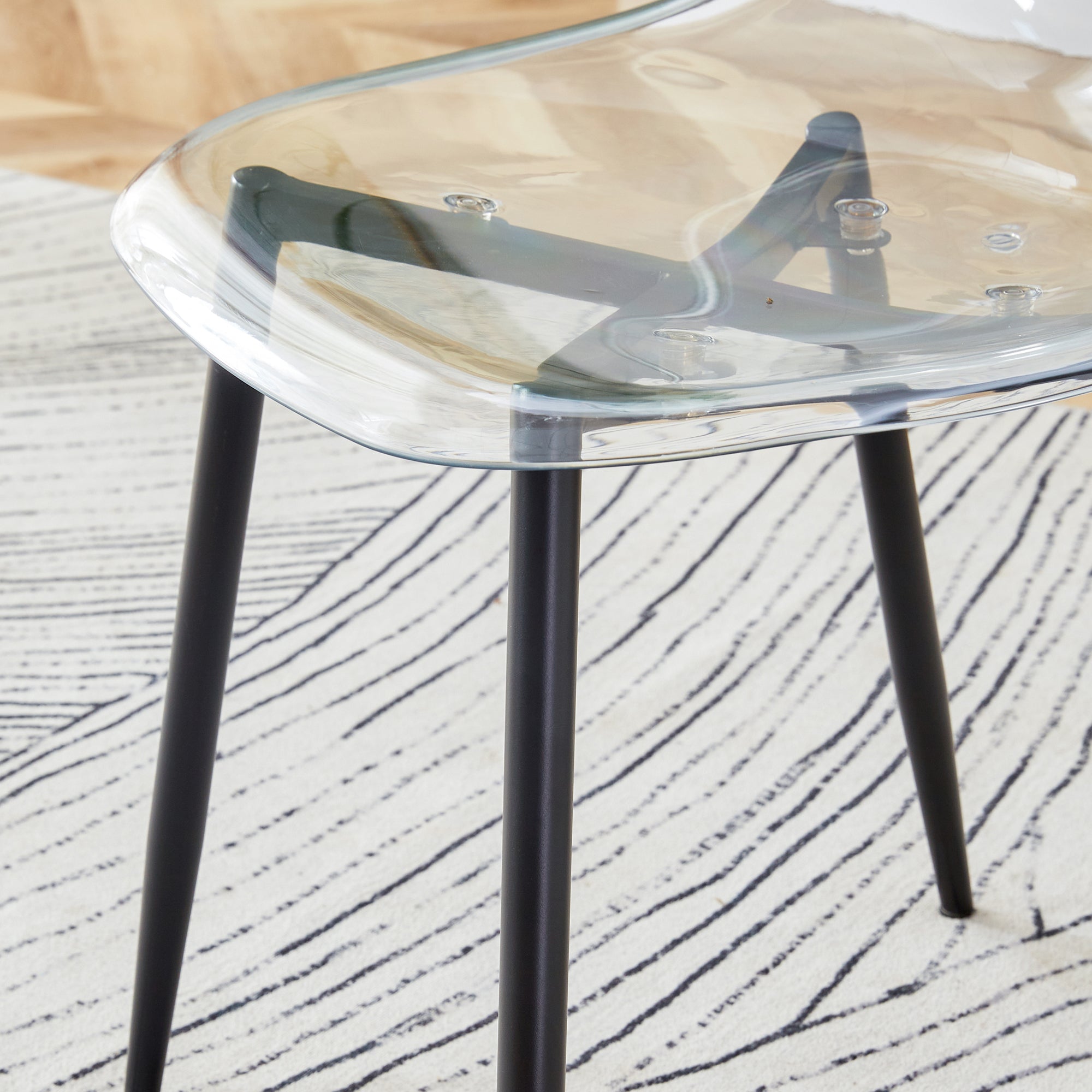 Modern Minimalist Transparent Metal Dining Chairs