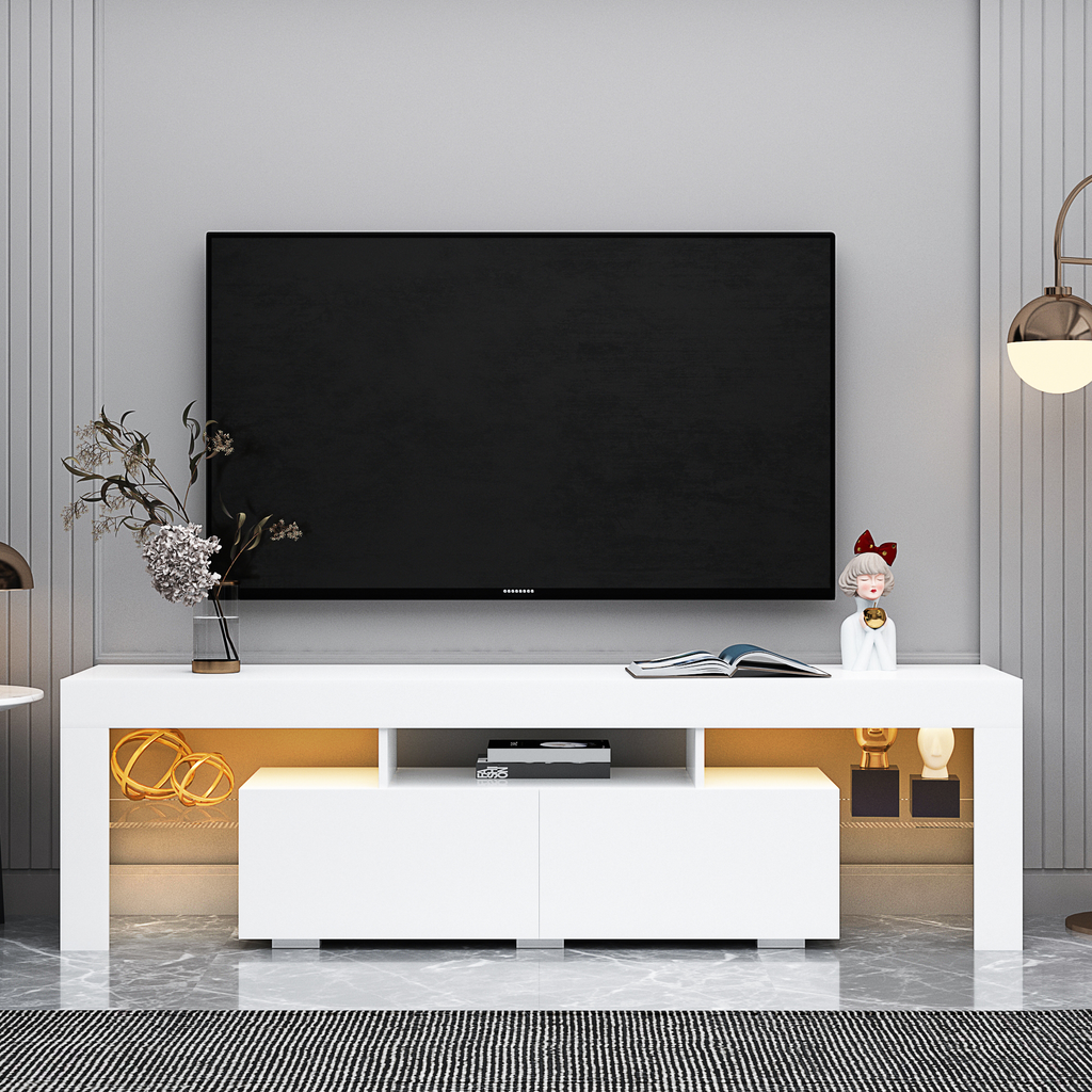 Modern Remote Control 20 Colors LED Lights TV Stand