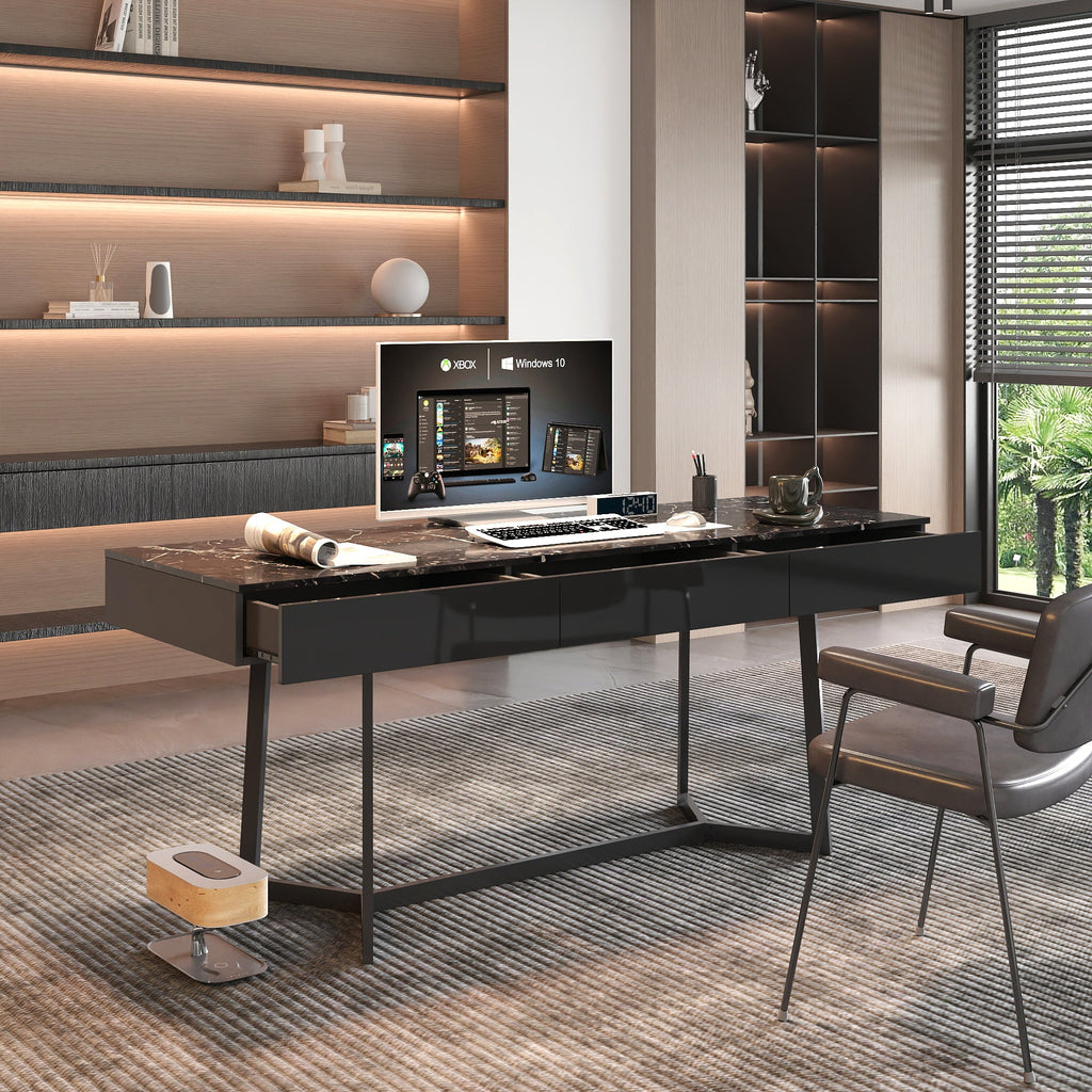 Modern Black 70.87' Computer Desk