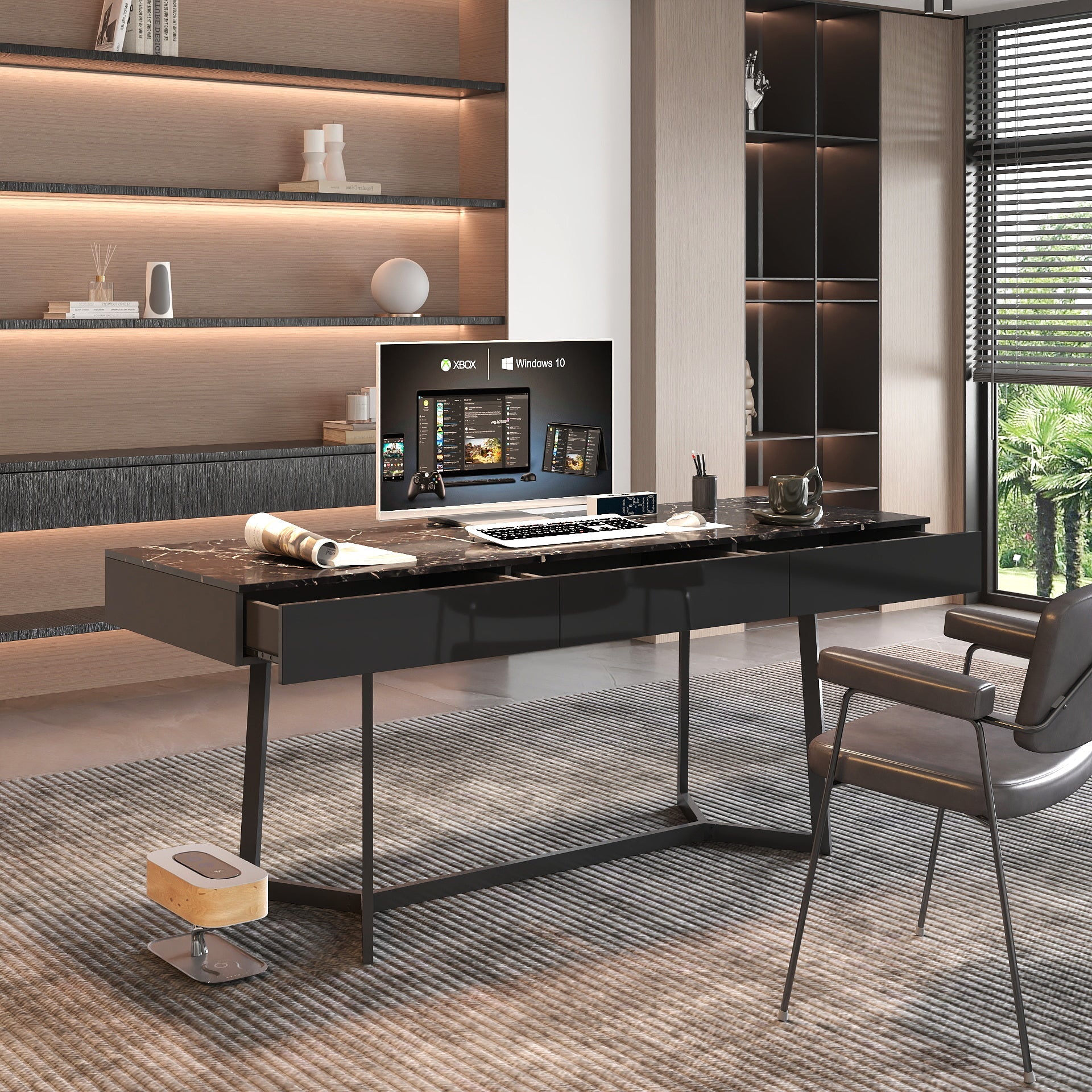 Modern Black 70.87' Computer Desk