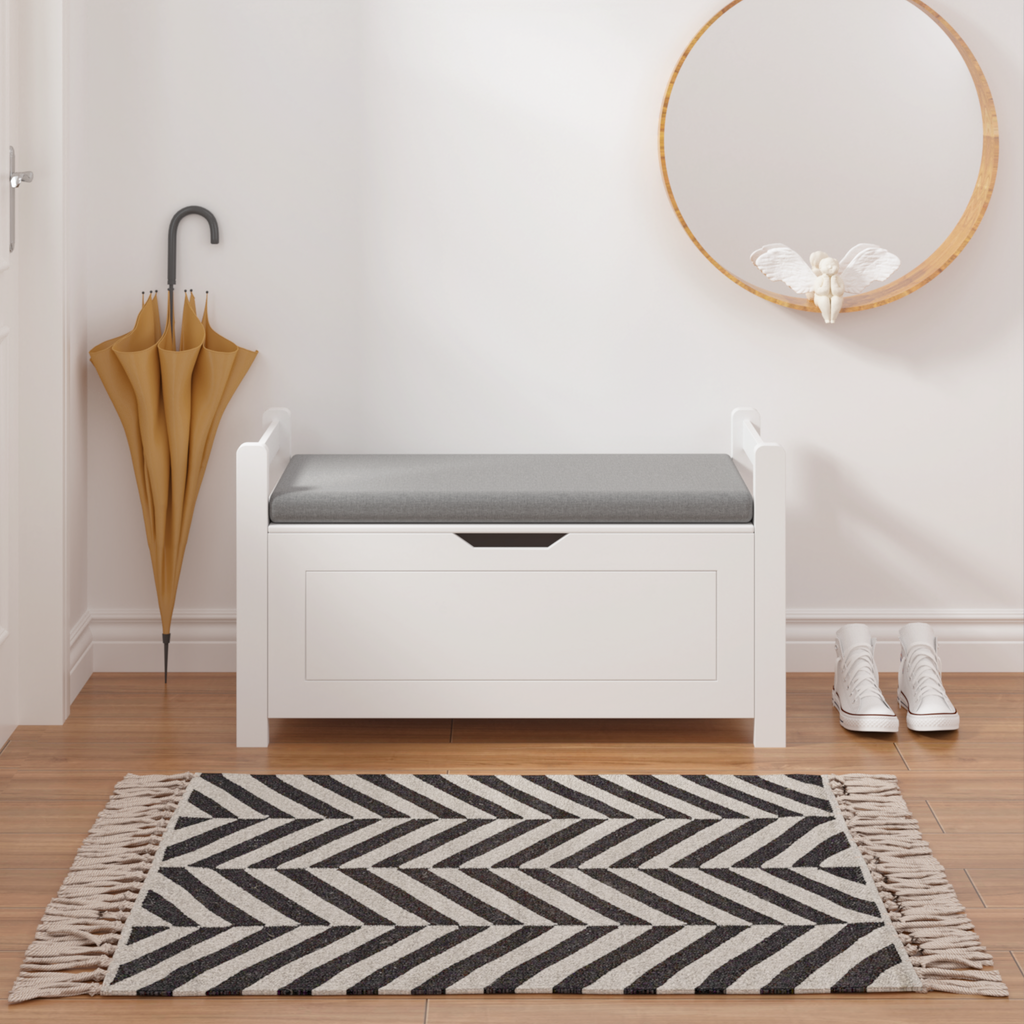 Kids Toy Box Chest Large Storage Cabinet with Cushion Seat