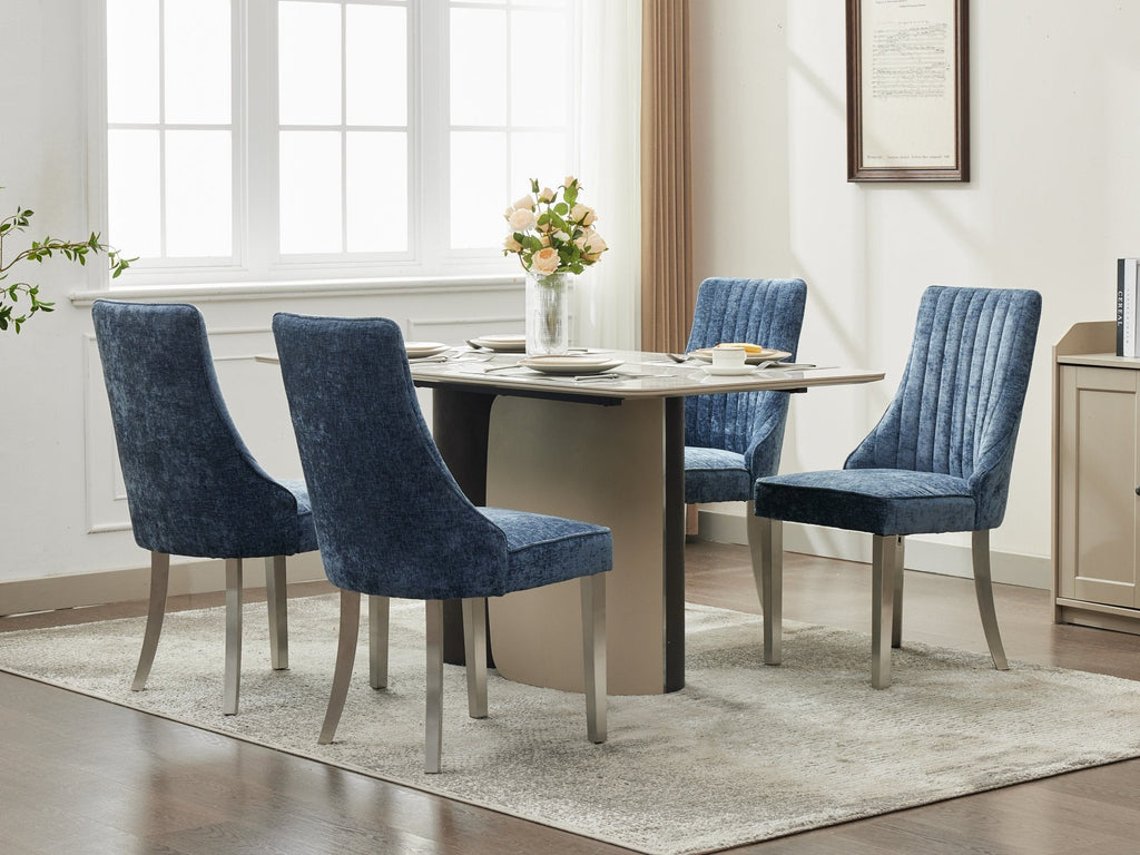 Rayon Cloth Flocking Chenille Dining Chairs (Set of 2 )