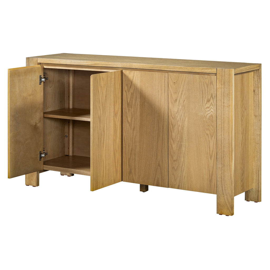 4-Door Retro Wood Buffet Cabinet with Storage