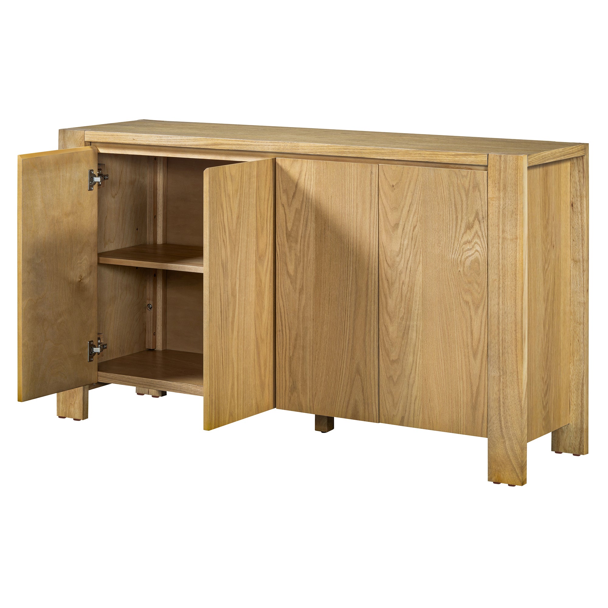 4-Door Retro Wood Buffet Cabinet with Storage