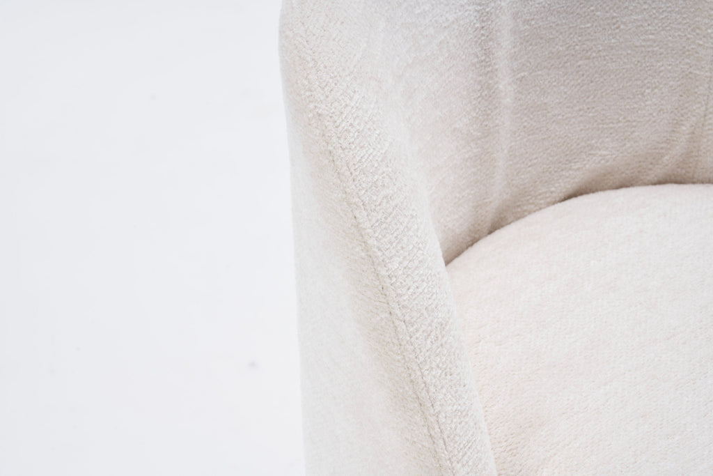 Chenille Fabric Dining Chairs with Universal Wheels
