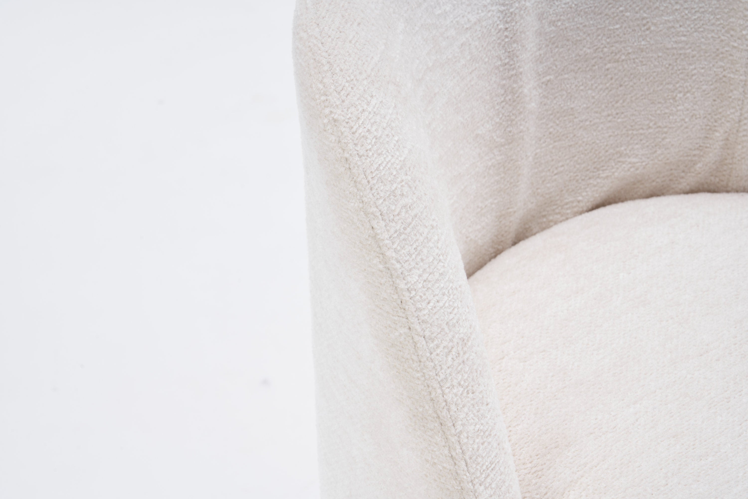Chenille Fabric Dining Chairs with Universal Wheels