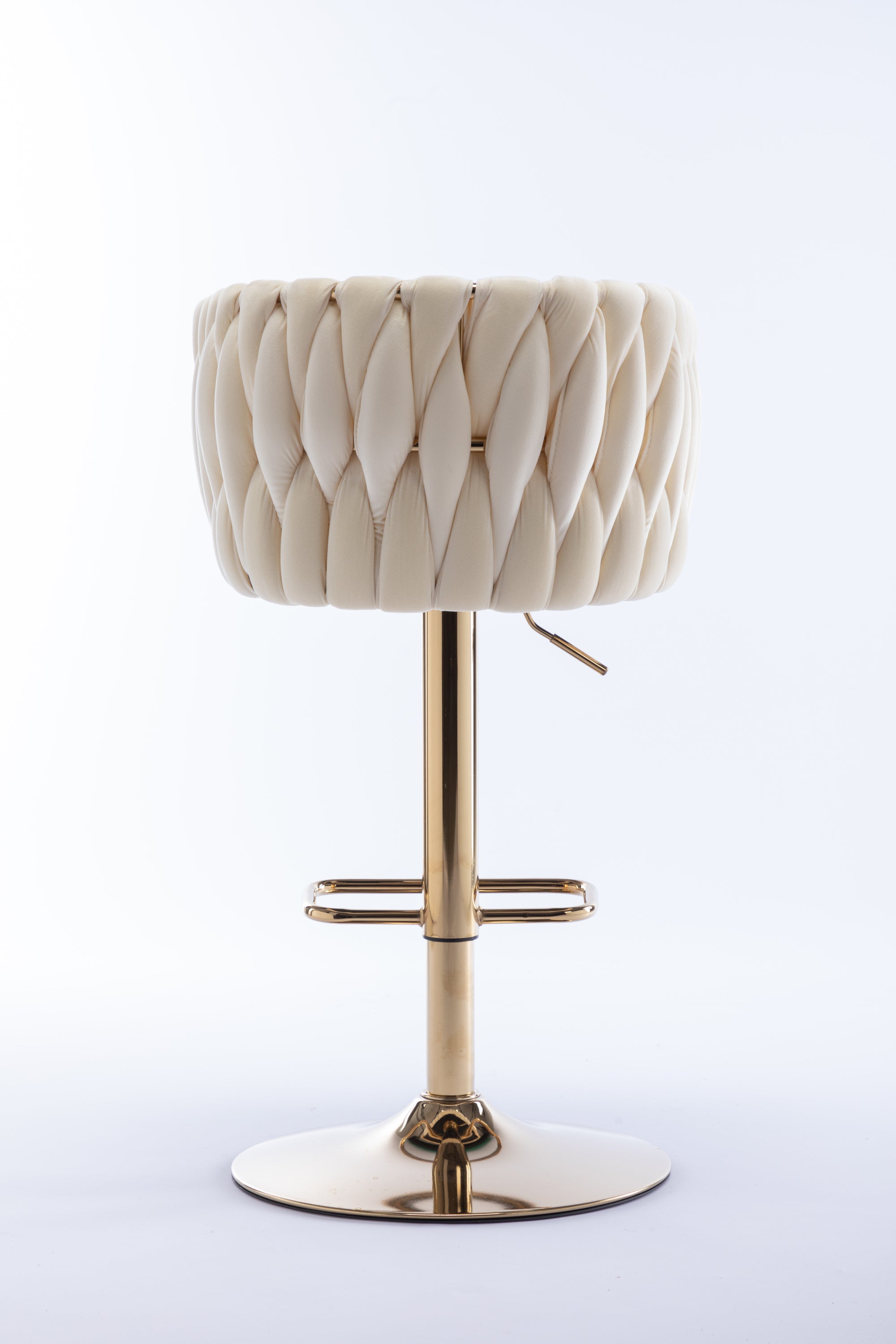 Swivel Height Adjustable Mechanical Lifting Velvet Bar Stools (Set of 2)