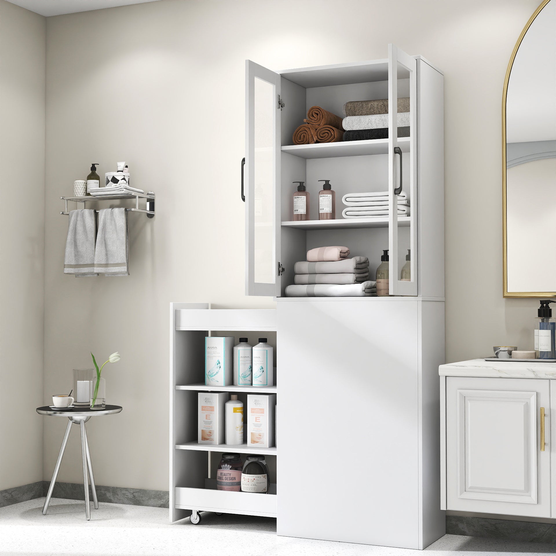 70.87'H Modern Display Storage Cabinet