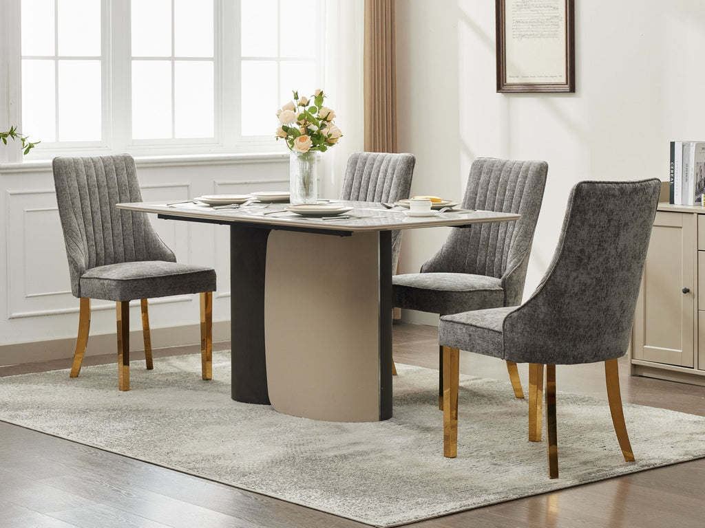 Rayon Cloth Flocking Chenille Dining Chairs (Set of 2 )