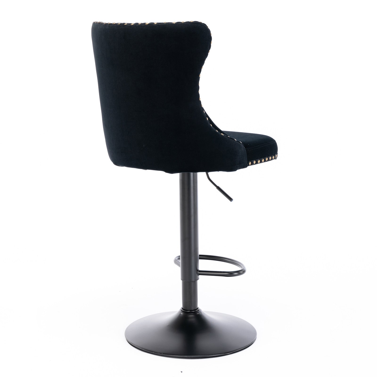 Modern Swivel Velvet Barstools Adjusatble Seat (Set of 2)