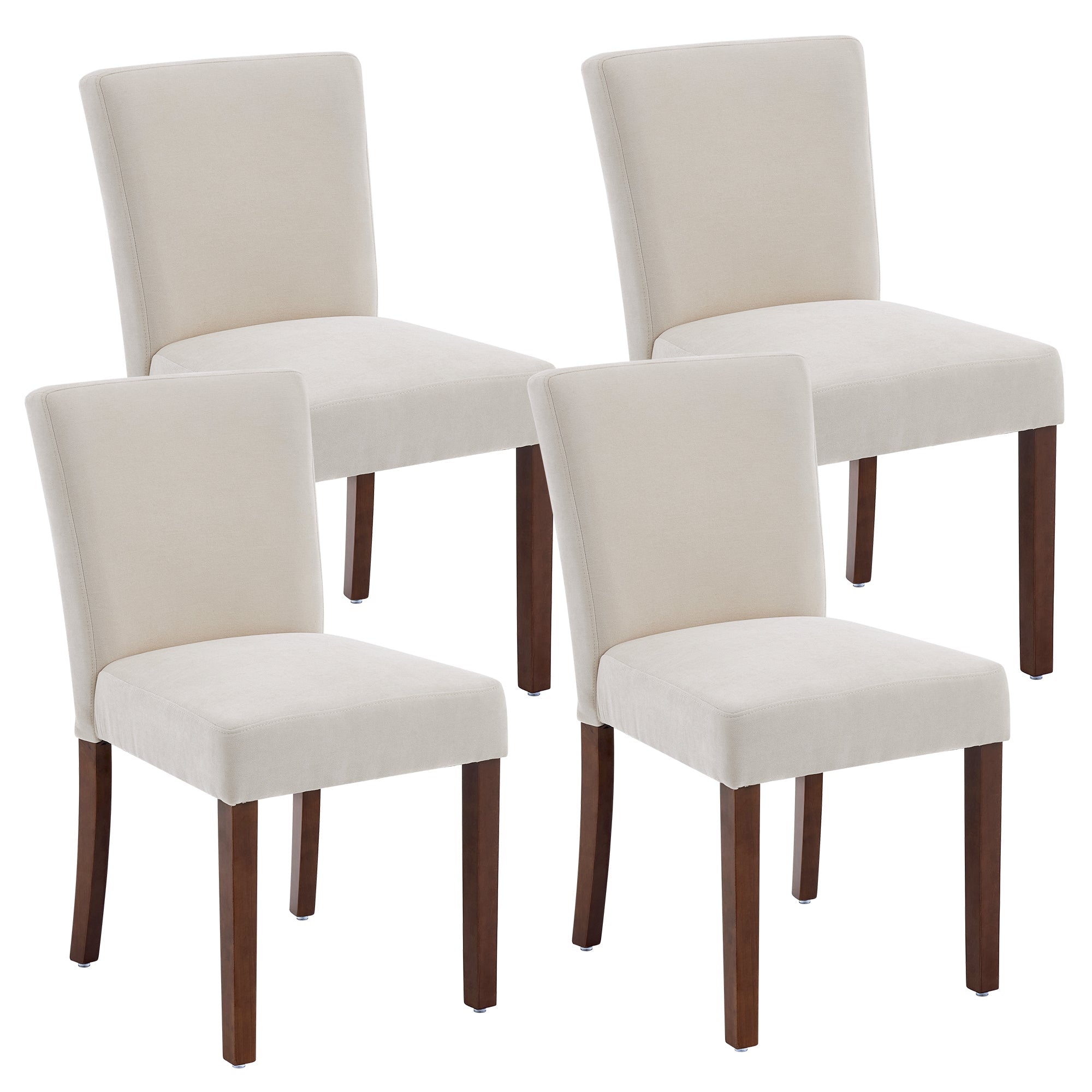 Firmoz Modern High-Back Dining Chairs with Rubberwood Legs