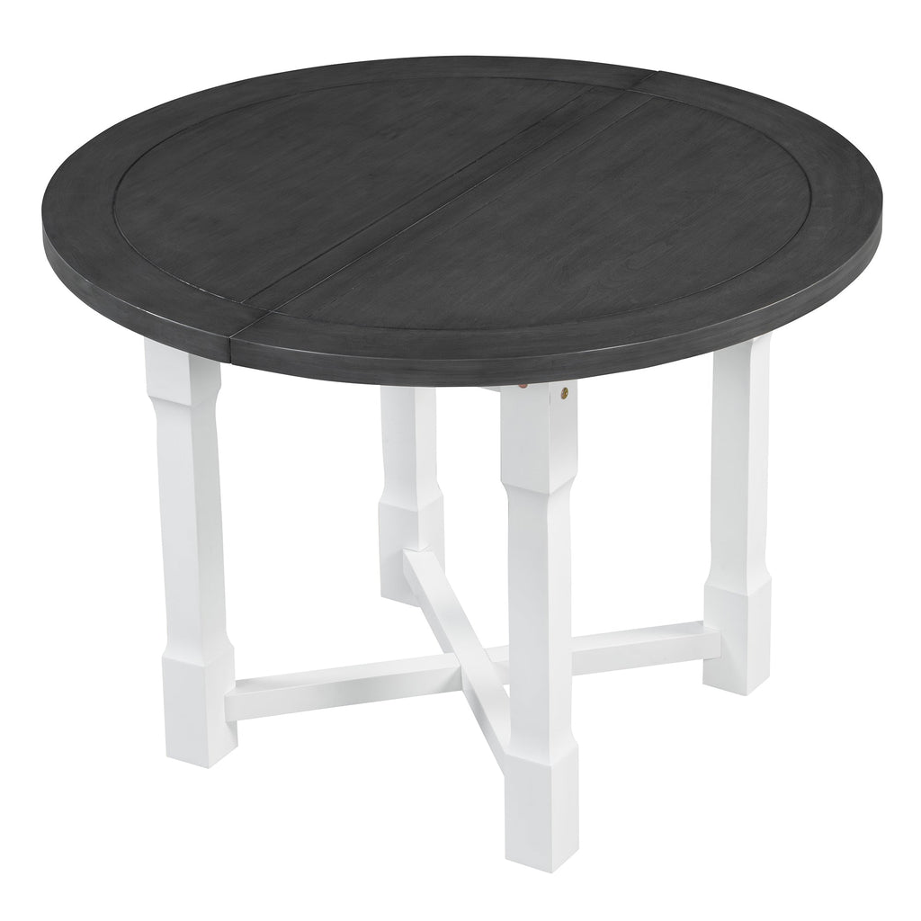 5-Piece Extendable Dining Table Set with Removable Leaf
