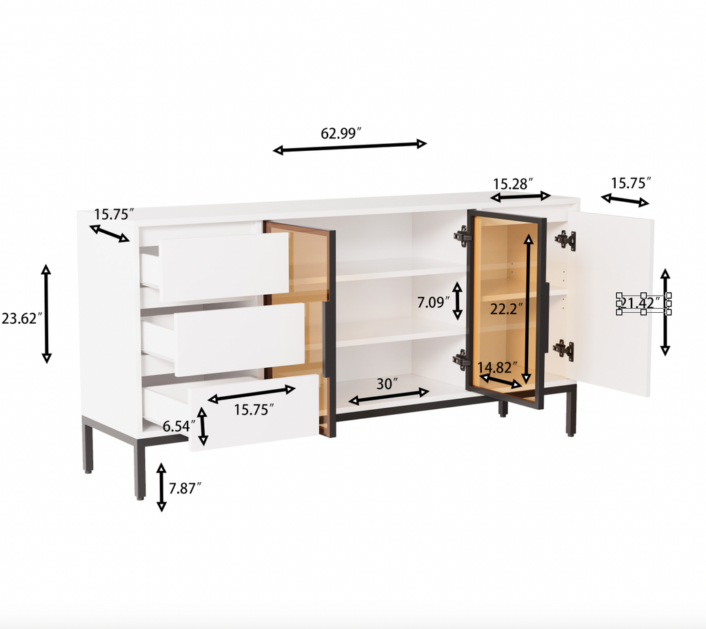 Wood Buffet Cabinet with Storage