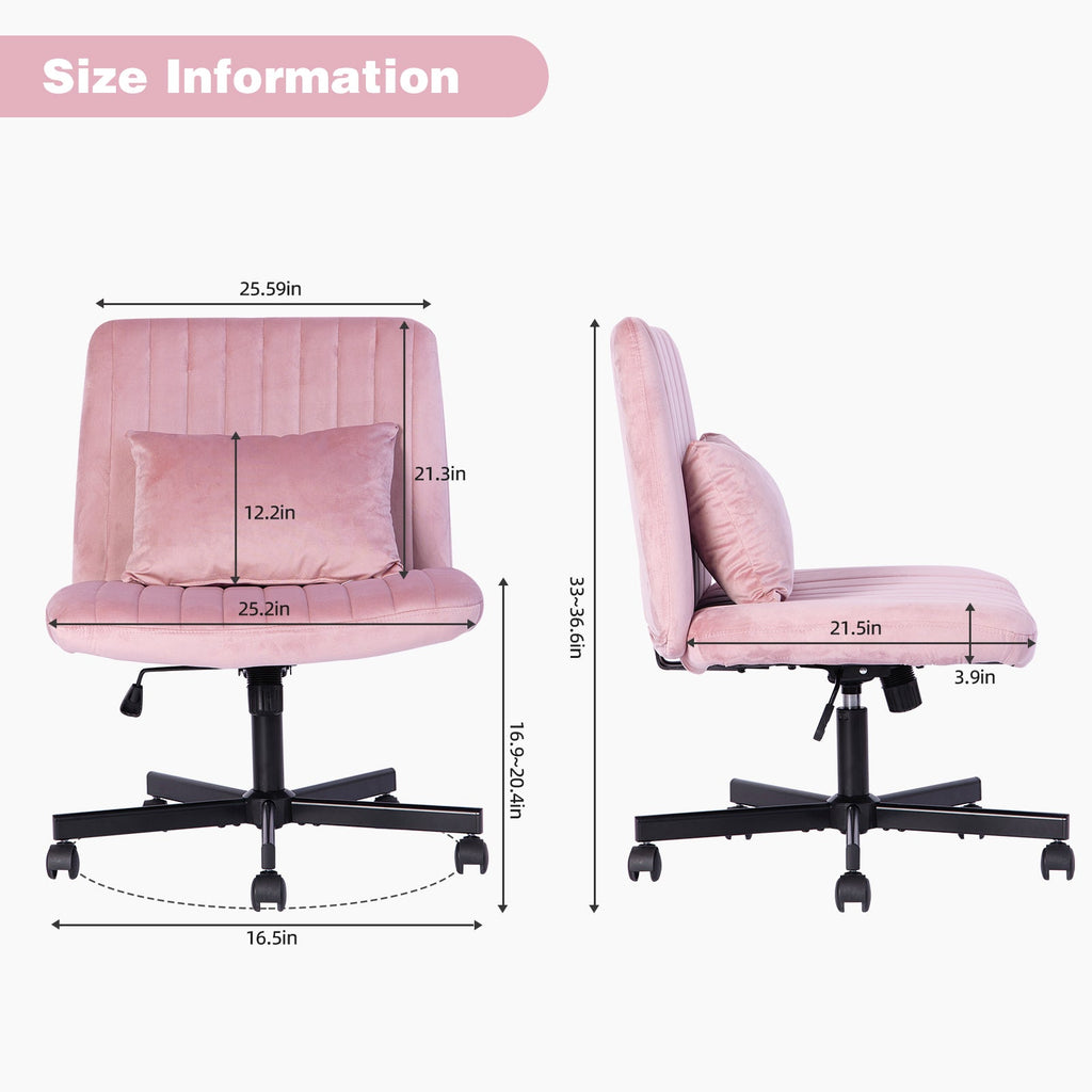Criss Cross Armless Office Chair with Wheels