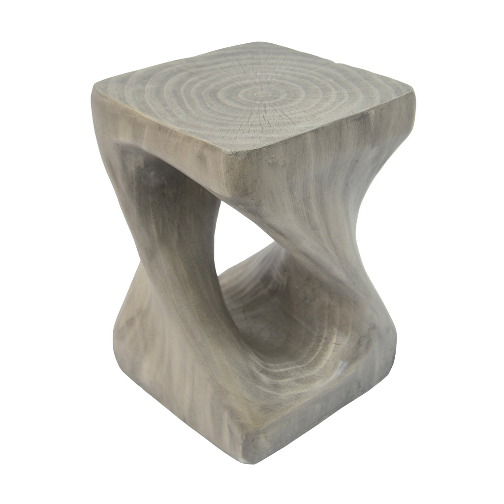 Twist Shape Side Table with Wood-like Texture