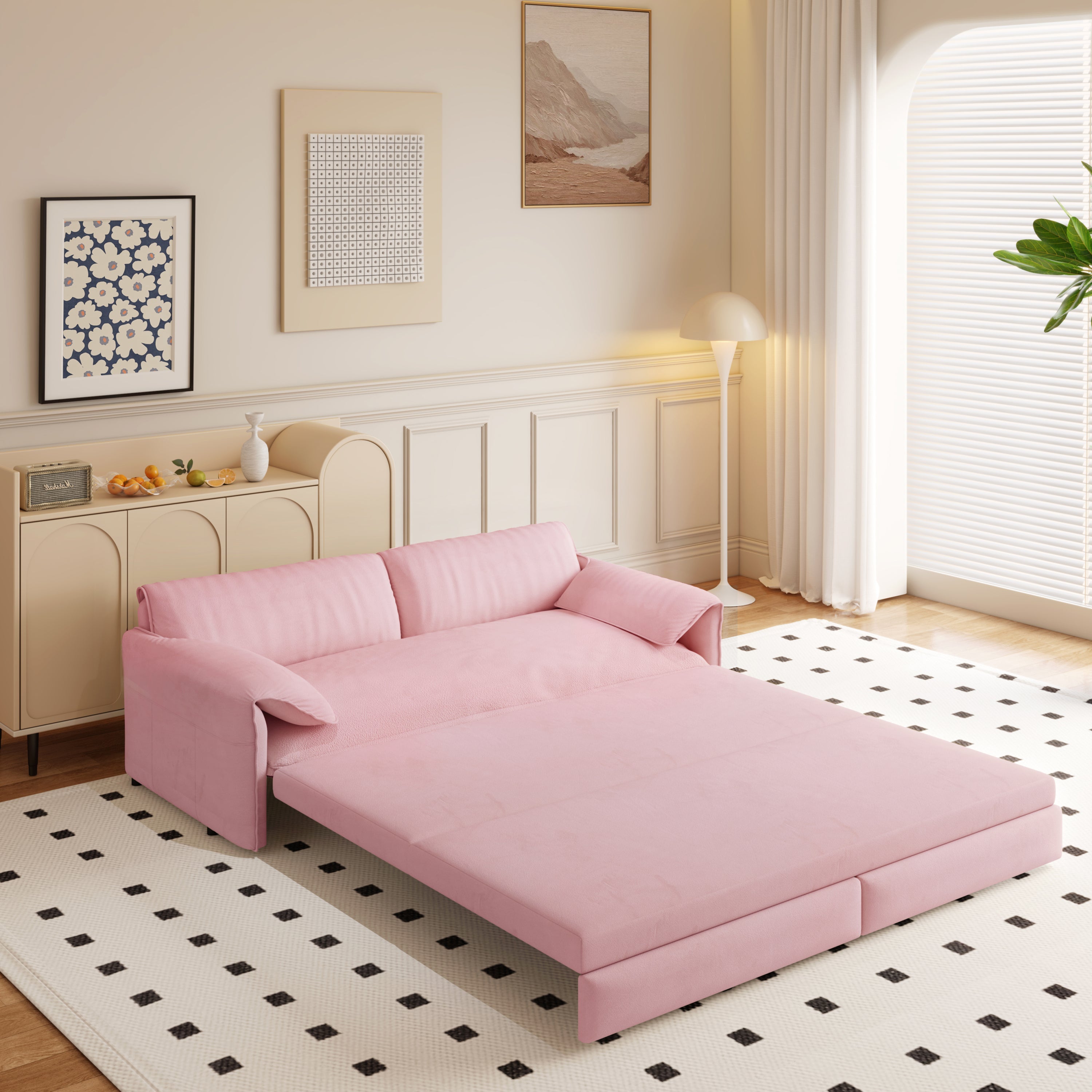 3-in-1 Convertible Sleeper Sofa with Side Storage