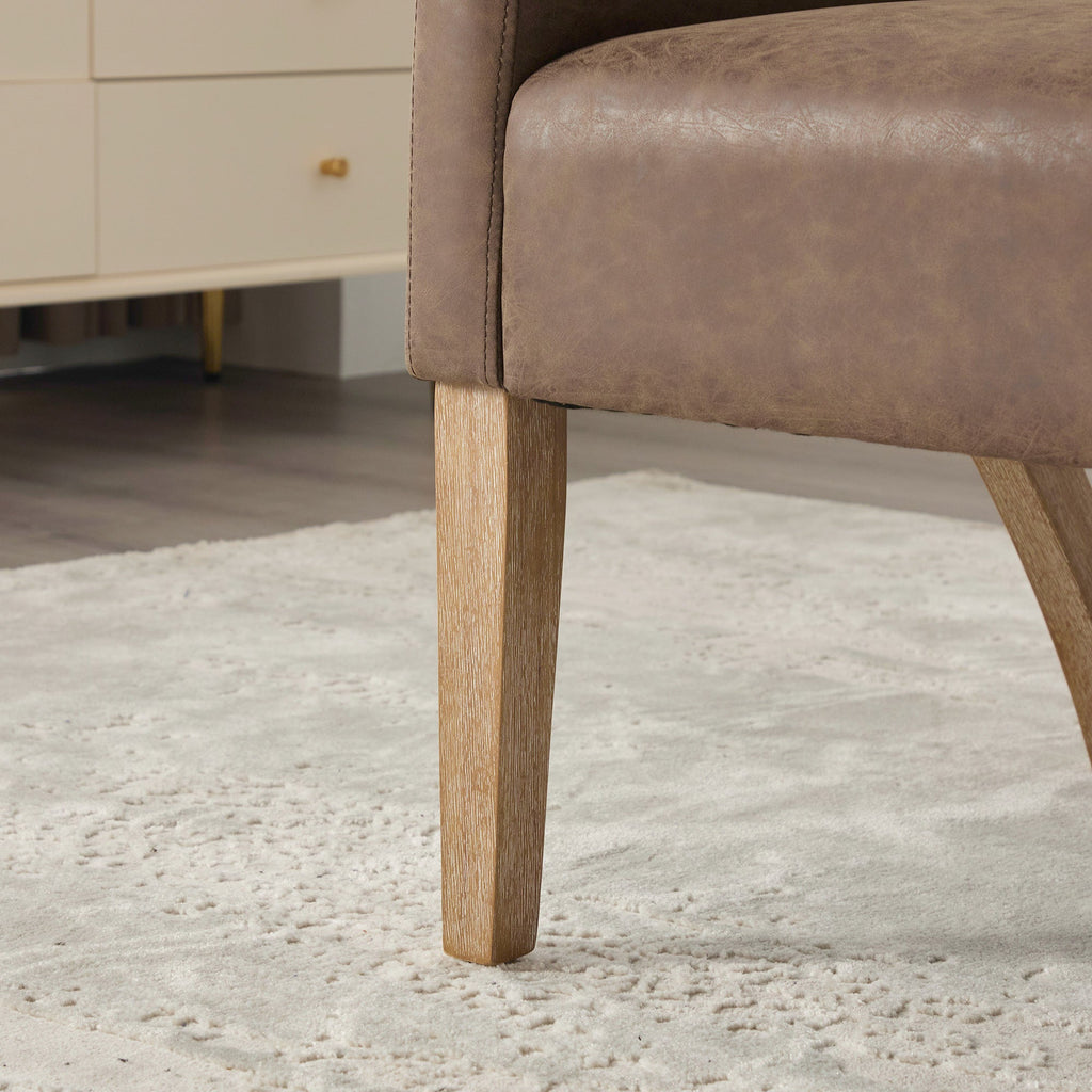 Modern Mid-Century PU Upholstered Open Back Armchair