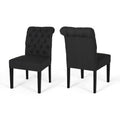 Tuft Dining Rolltop Chairs with Button Tufted Backrest (Set of 2)