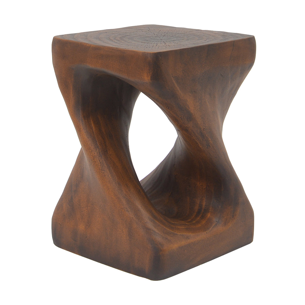 Twist Shape Side Table with Wood-like Texture