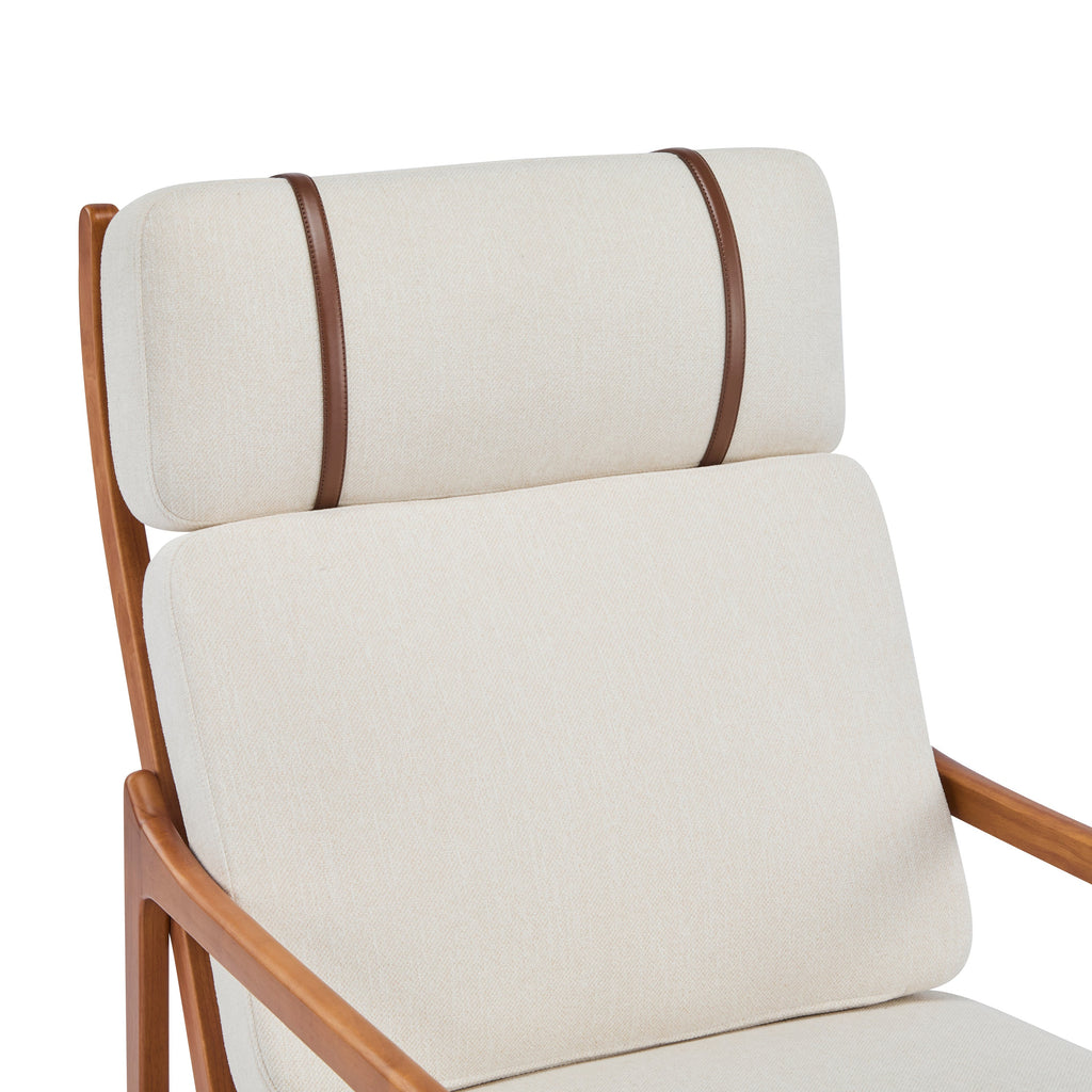 Modern Solid Wood Frame Ergonomic Accent Armchair with High Back