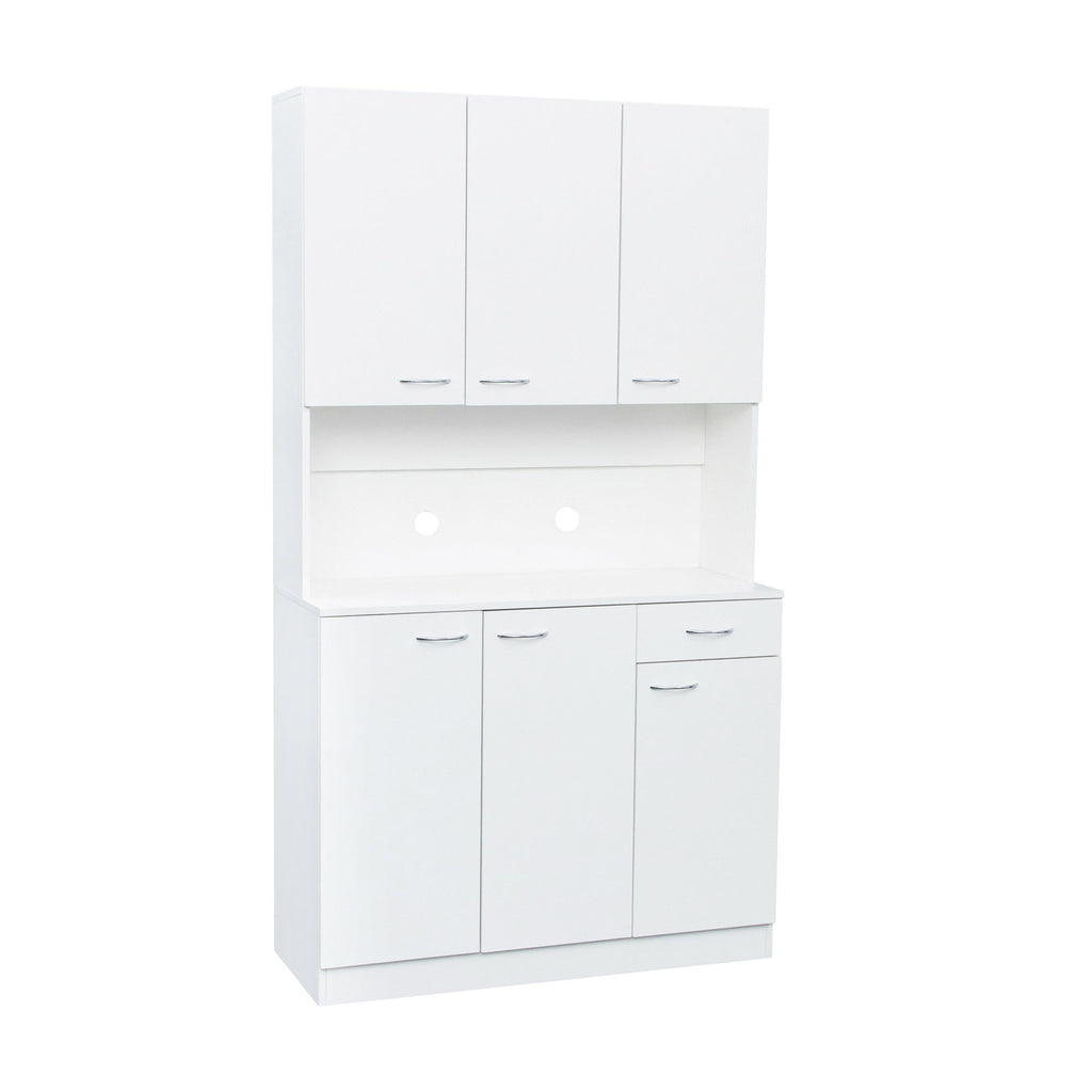 70.87' Tall White Kitchen Cabinet with 6-Doors