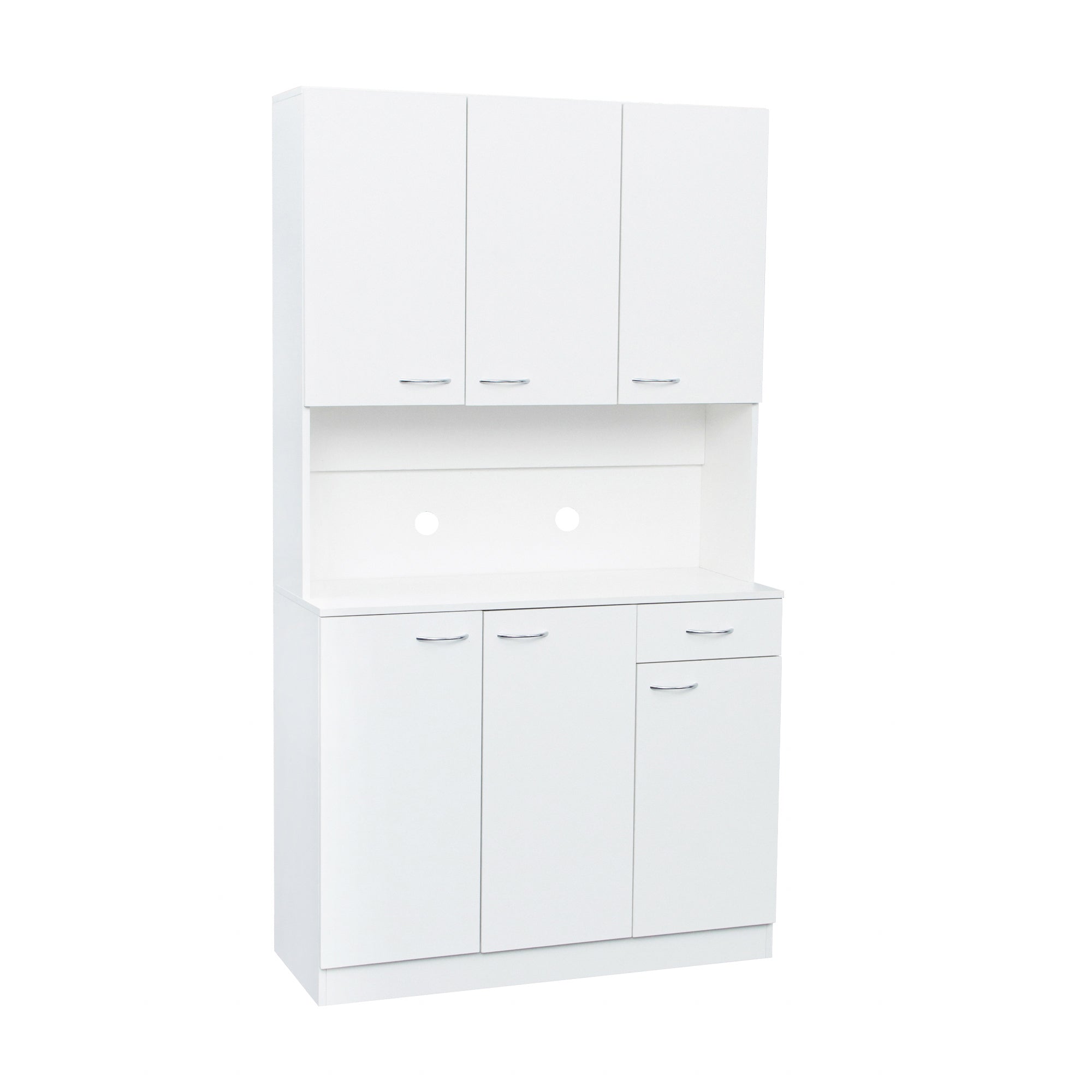 70.87' Tall White Kitchen Cabinet with 6-Doors