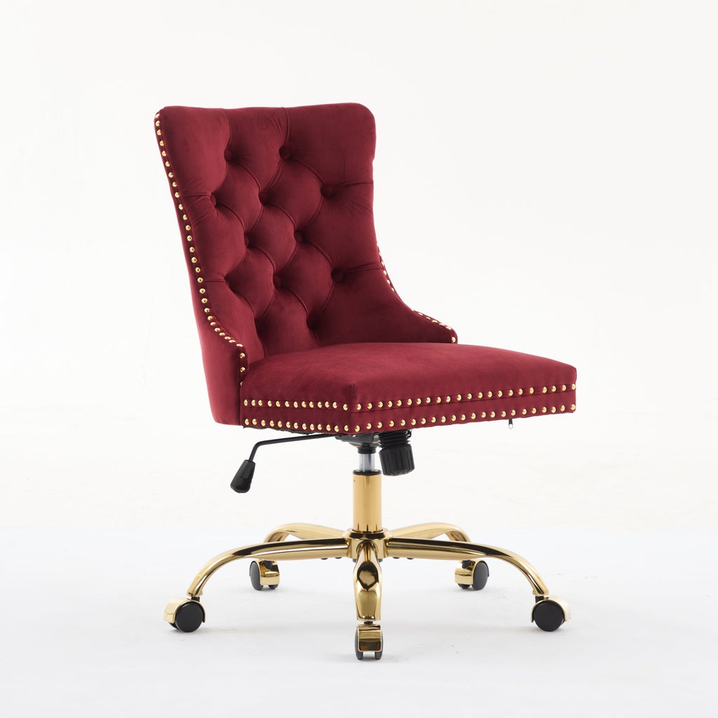 Modern Velvet Upholstered Tufted Button Home Office Chair