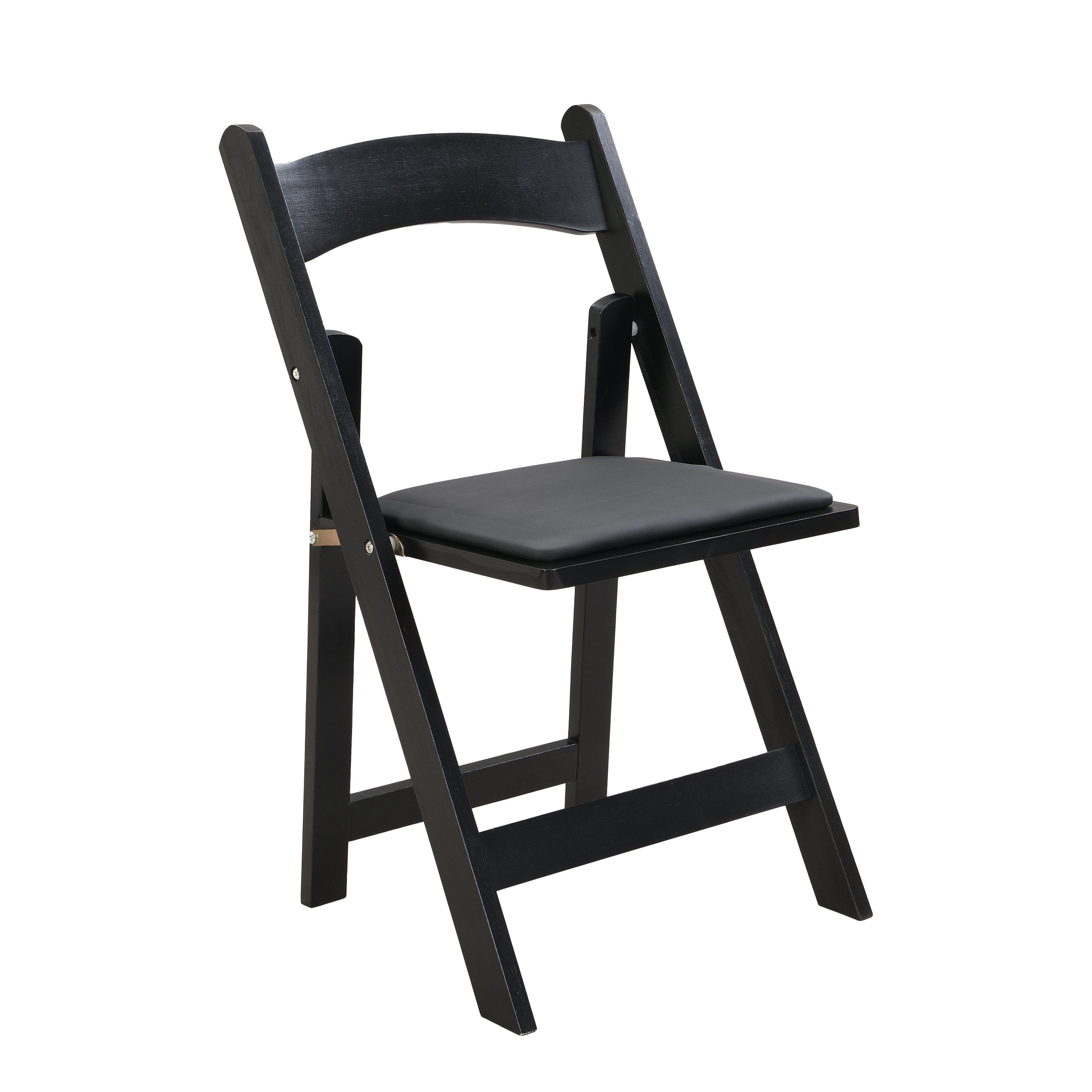 Set of 4 Folding Chairs Cushioned Solid Wood Space-Saving Dining Chairs